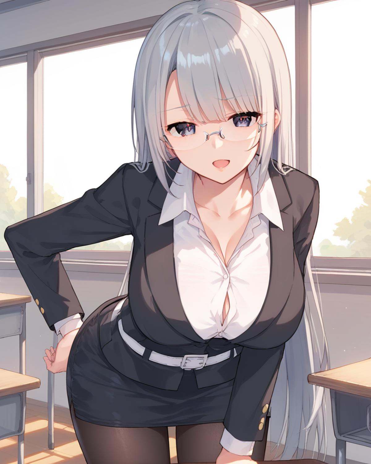 senseichan,  long hair,  grey hair on Tensor.Art