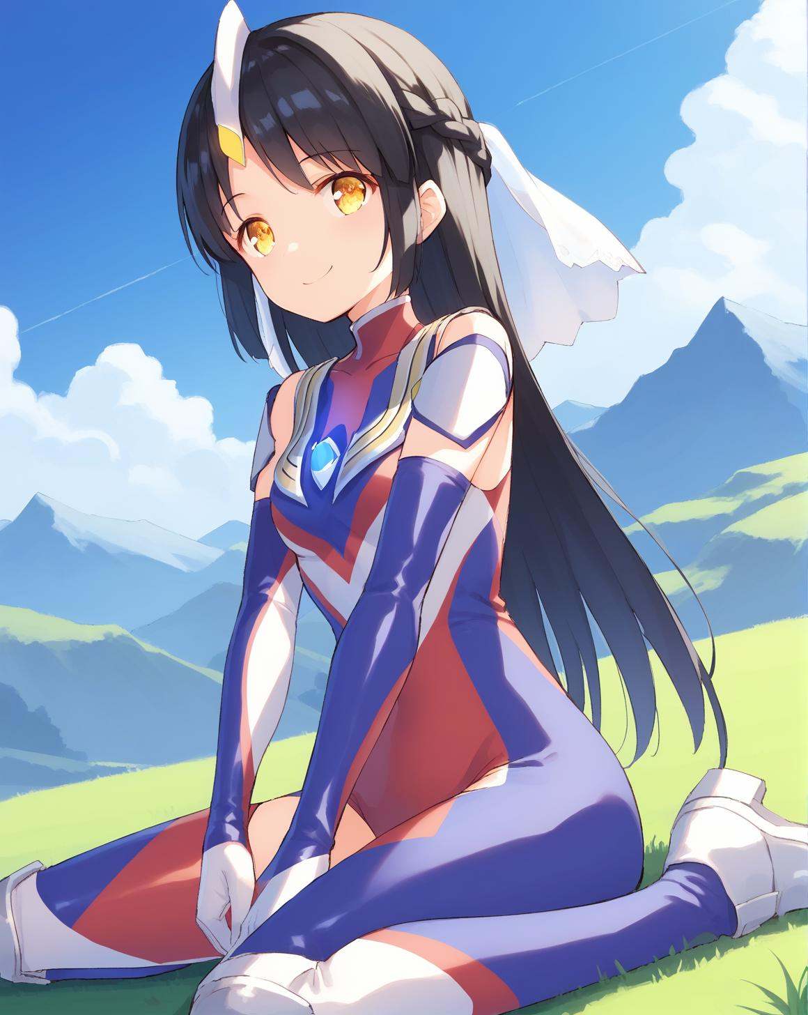 tiga,  headgear,  long hair on Tensor.Art