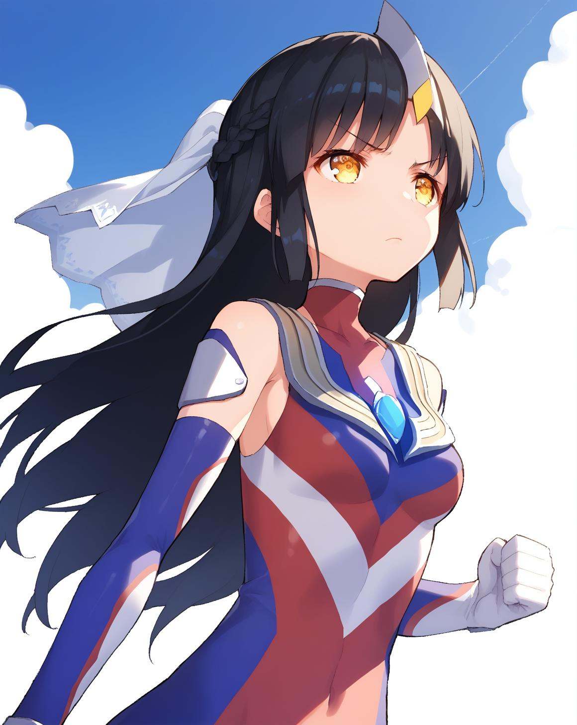 tiga,  headgear,  long hair on Tensor.Art