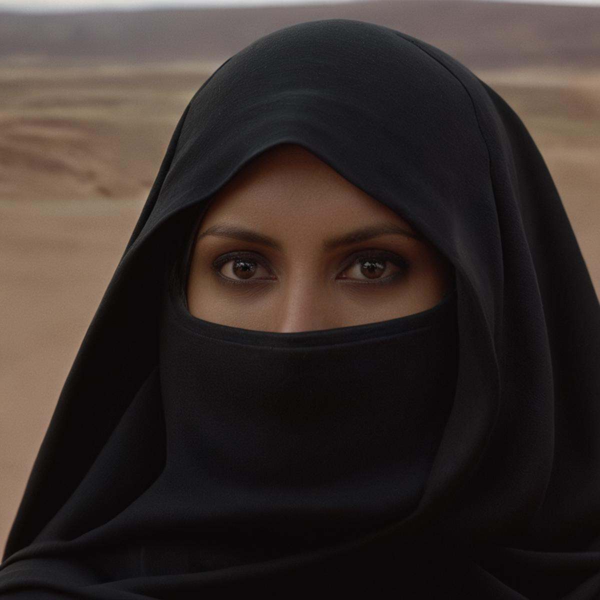 cinematic film still of a woman in a black veil and head scarf,  1girl,  solo on Tensor.Art