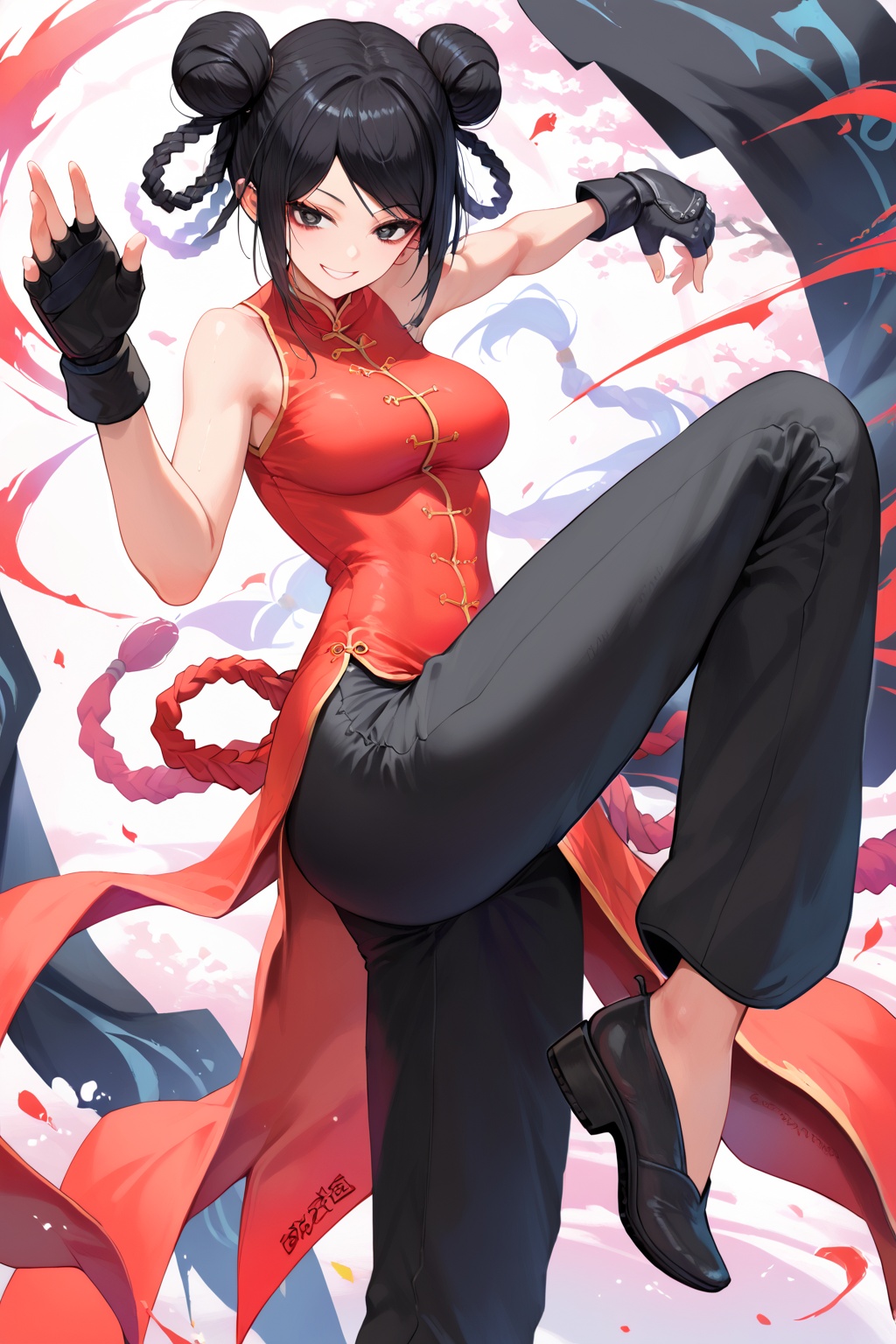 In a ring ,  Smile ,  grappling on Tensor.Art