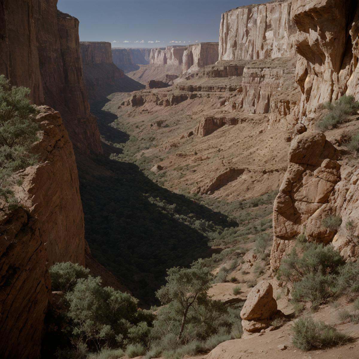 cinematic film still of a view of a canyon from a cave,  outdoors,  sky on Tensor.Art