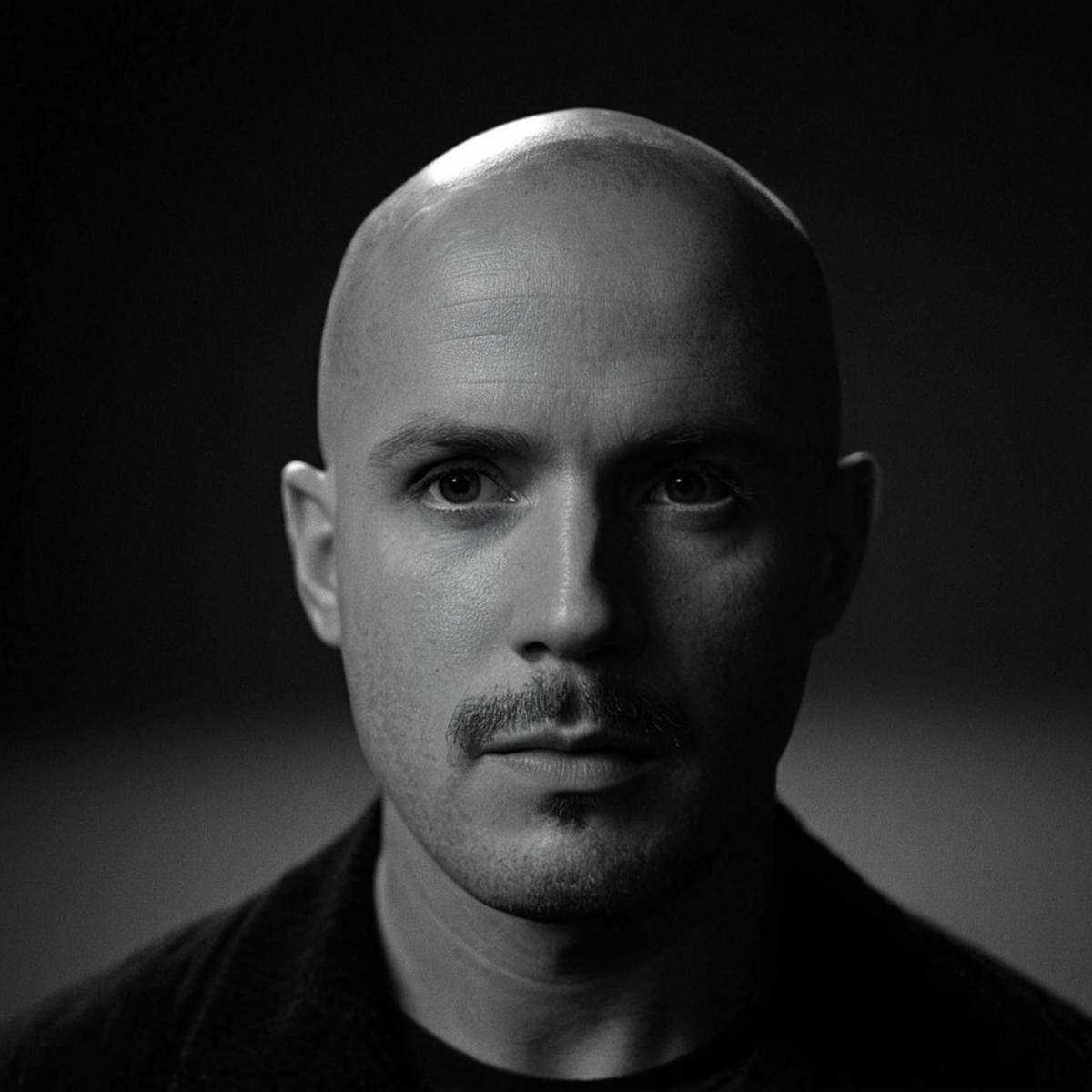 cinematic film still of In "Black and White",  a cinematic motion picture film of a black and white photo of a man with a...