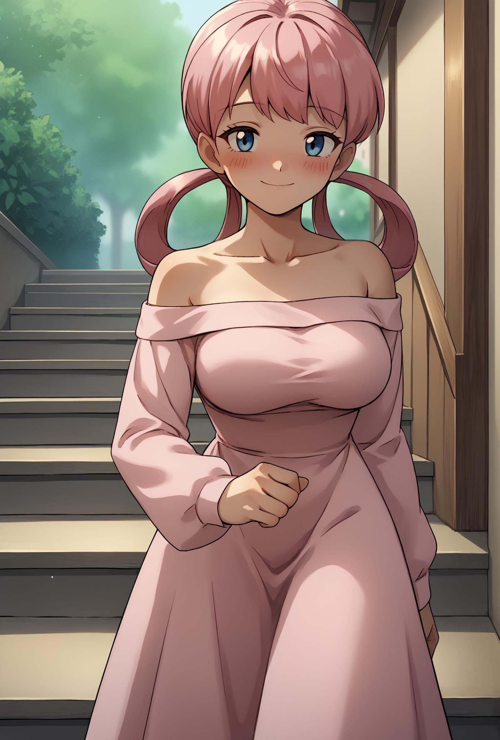 bare shoulders,  collarbone,  off-shoulder dress on Tensor.Art