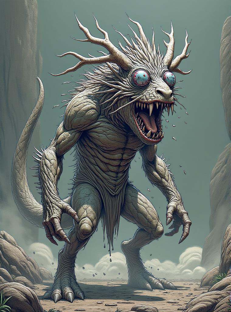 a organic rocky troll celestial Lagiacrus wyvern,  mud skin,  fangs crest tendrils short slender legs by DonMischo on Tens...
