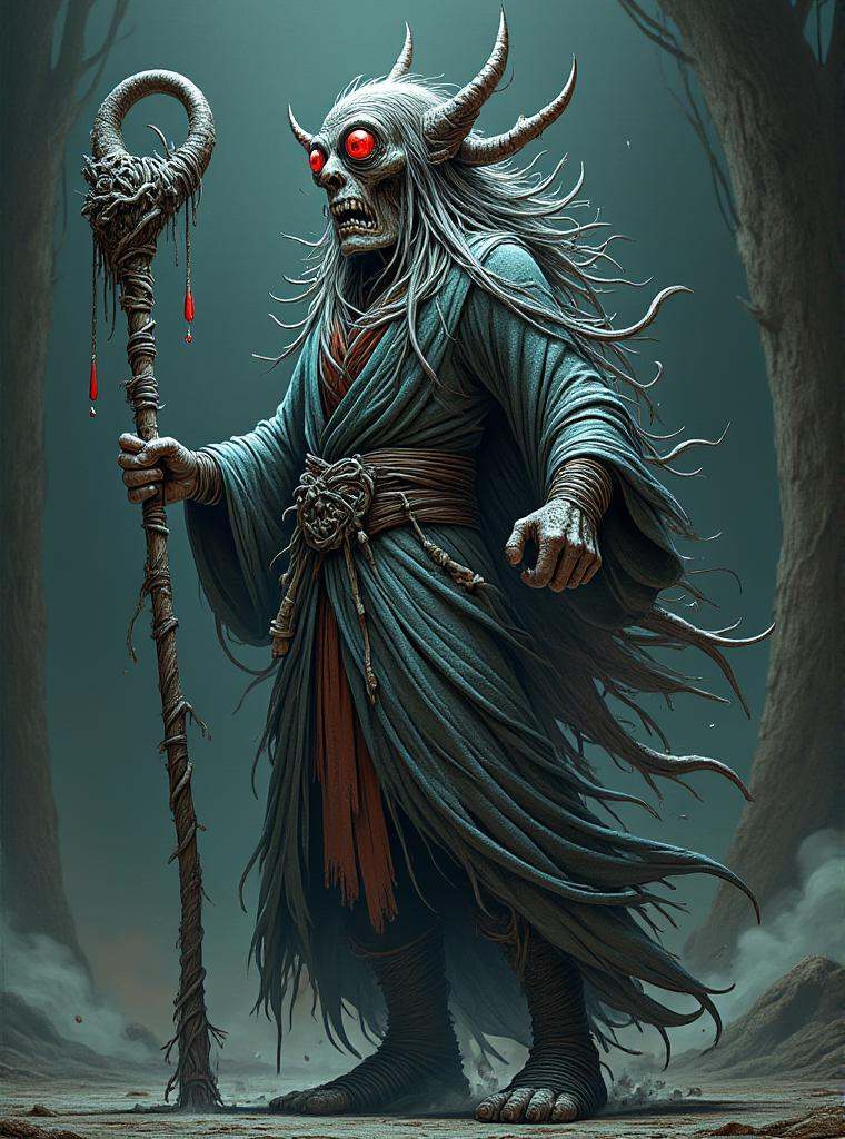 female elder things,  virtual reality designer,  warlock's staff by DonMischo on Tensor.Art