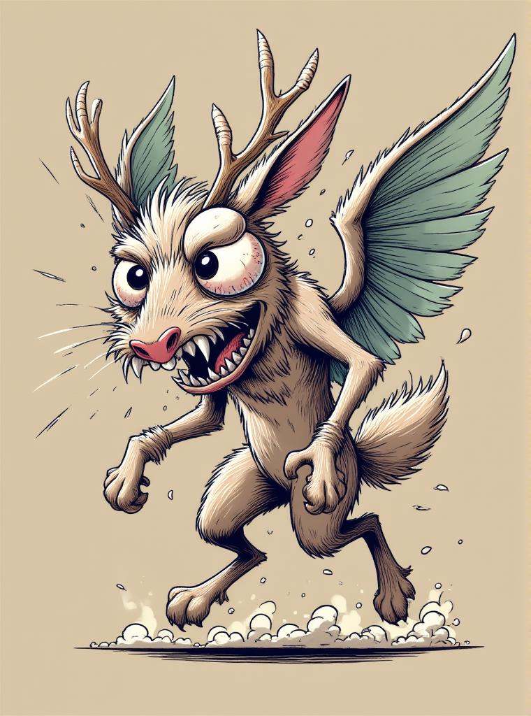 wolpertinger,  mythical mammalian creature,  hybrid creature by DonMischo on Tensor.Art