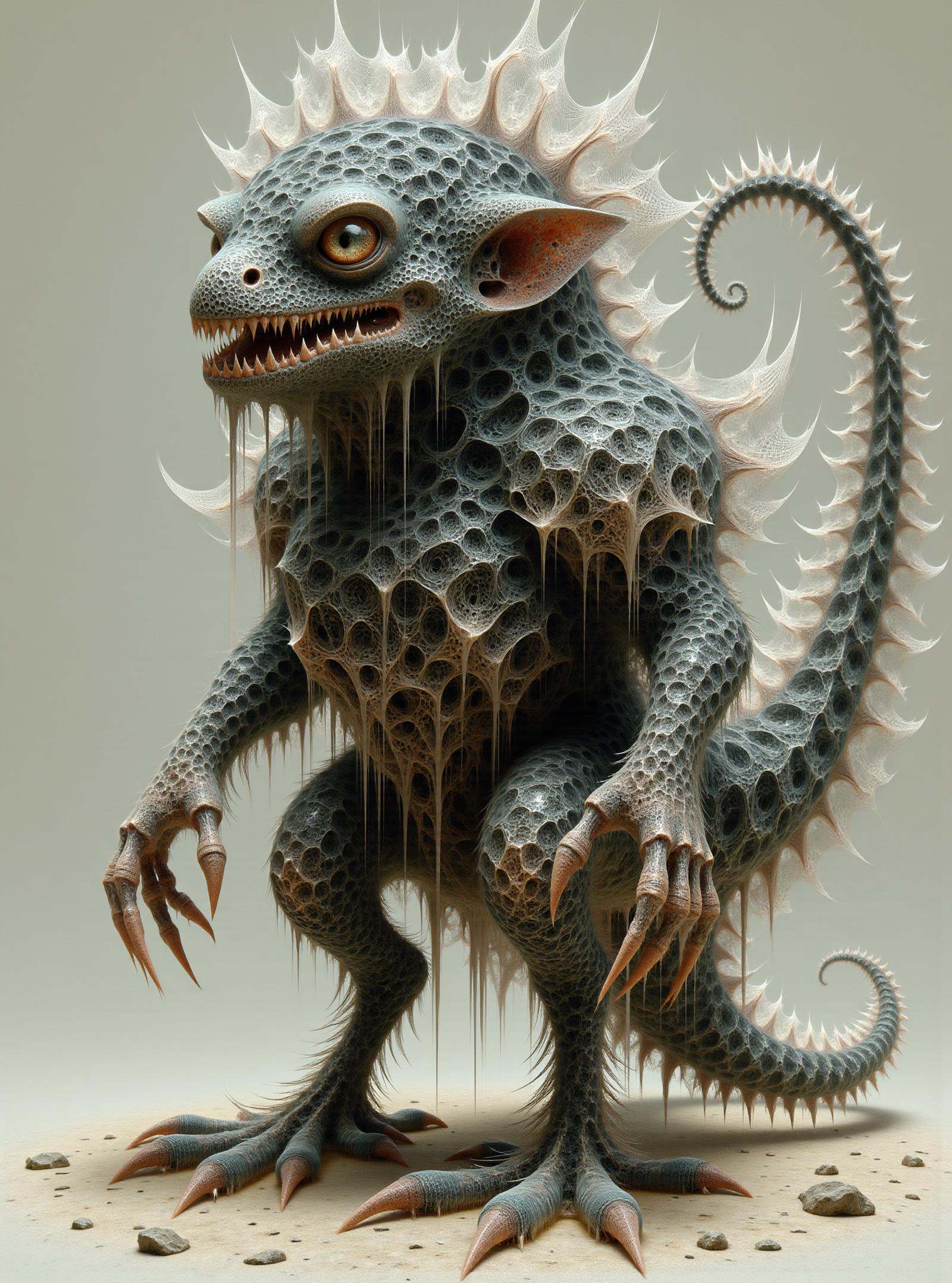 average cunning geodesic contemporary fungoid individual,  padded appendages,  quadrifurcated-tailed on Tensor.Art