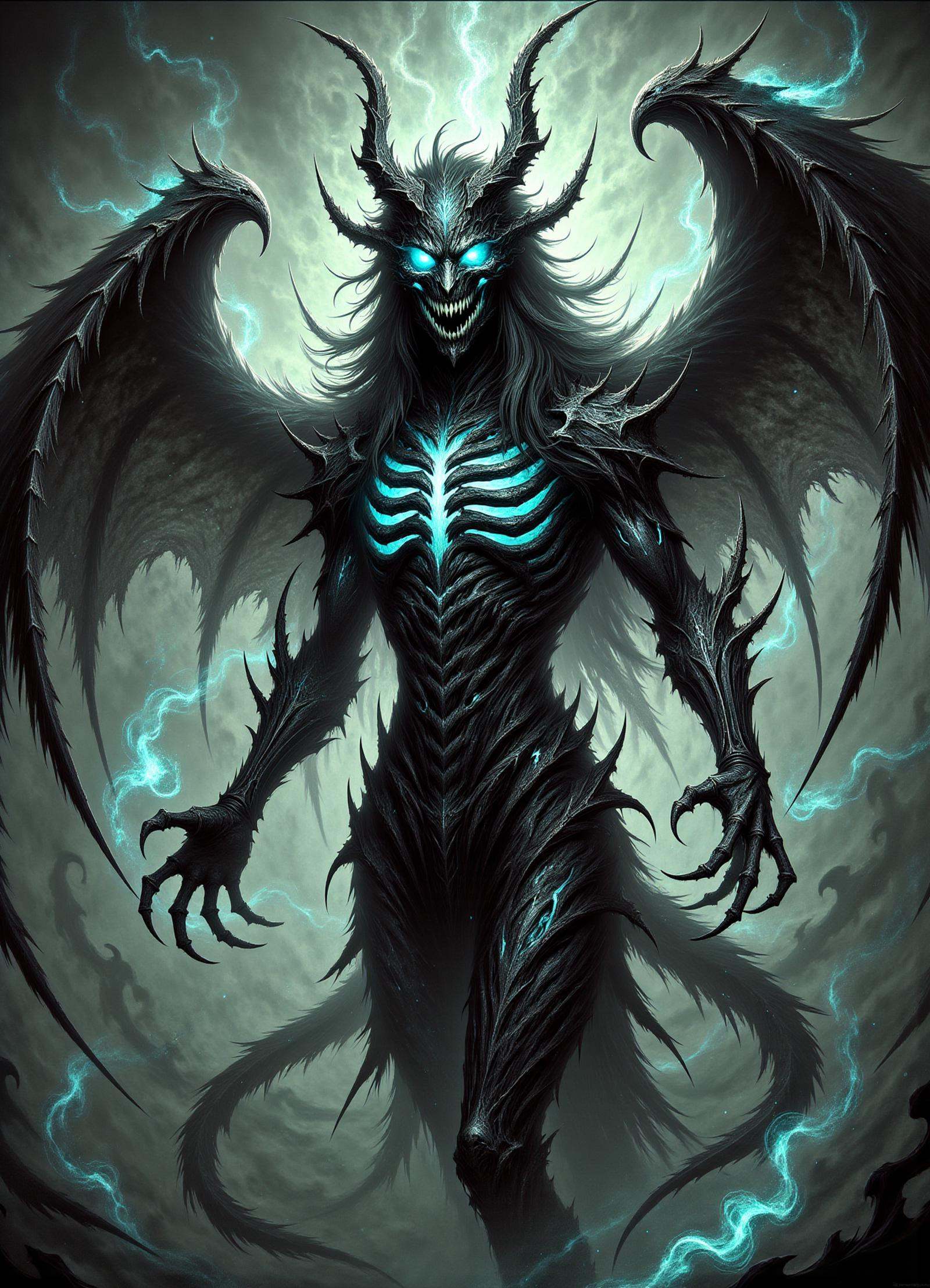 banshee,  demonic malevolent figure,  horns on Tensor.Art