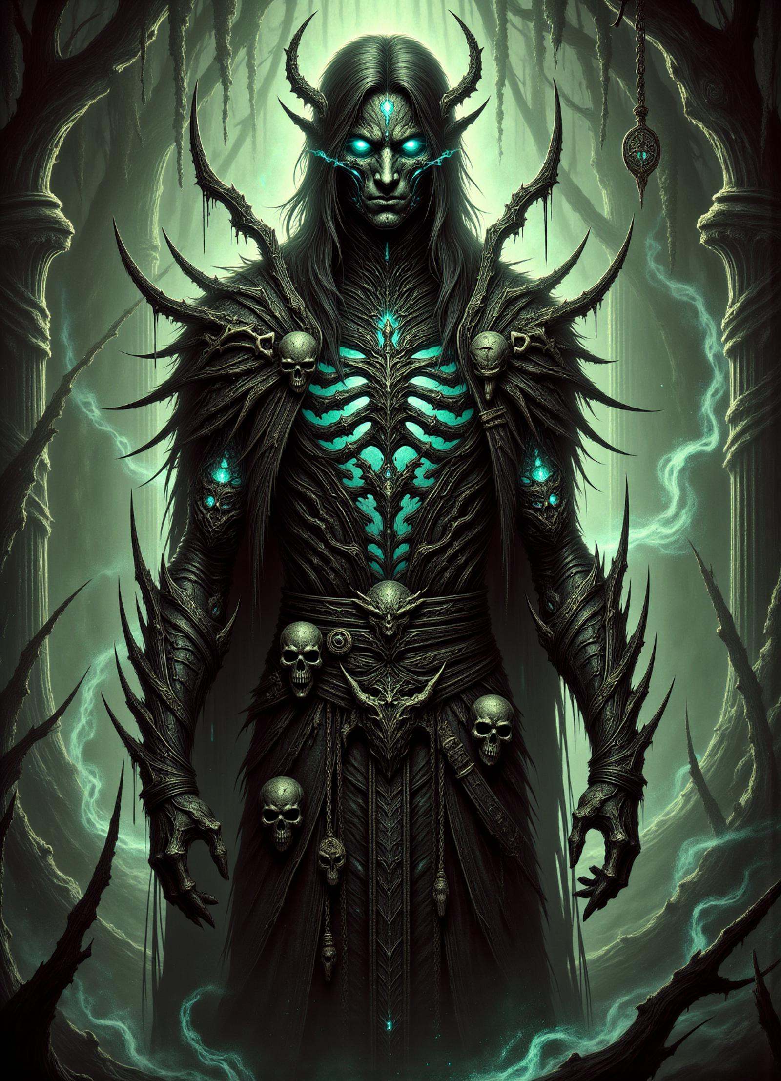 male wood elves (bosmer),  warlock,  adept on Tensor.Art