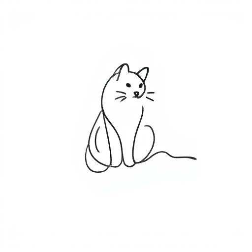 one line drawing of a cat on Tensor.Art