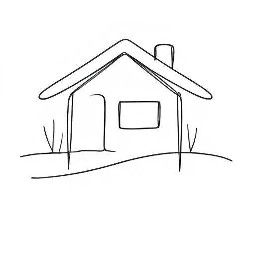 one line drawing of a house on Tensor.Art