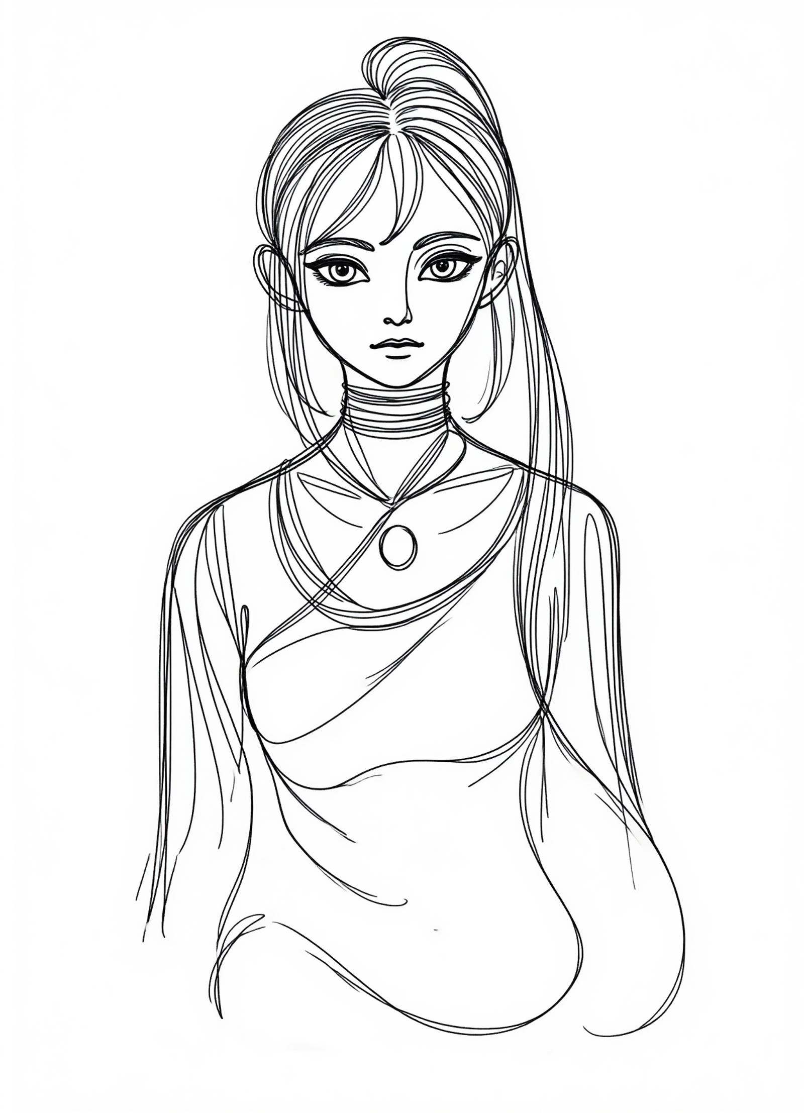 one line drawing,  female popo,  inventor on Tensor.Art
