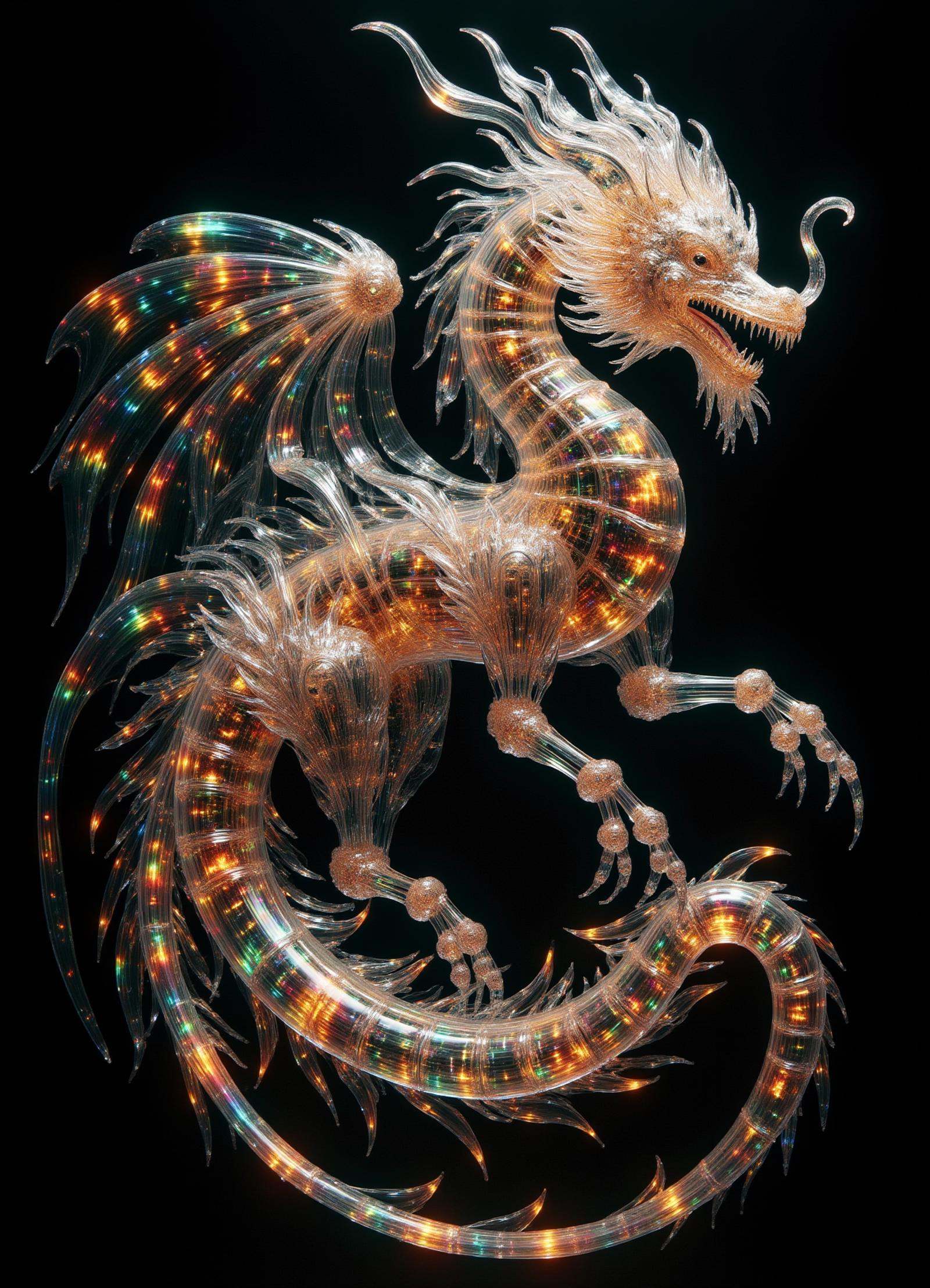DonMSp3ctr4l,  pulsating cryptic chinese wyrm-like Quetzalcoatl,  ruffled on Tensor.Art