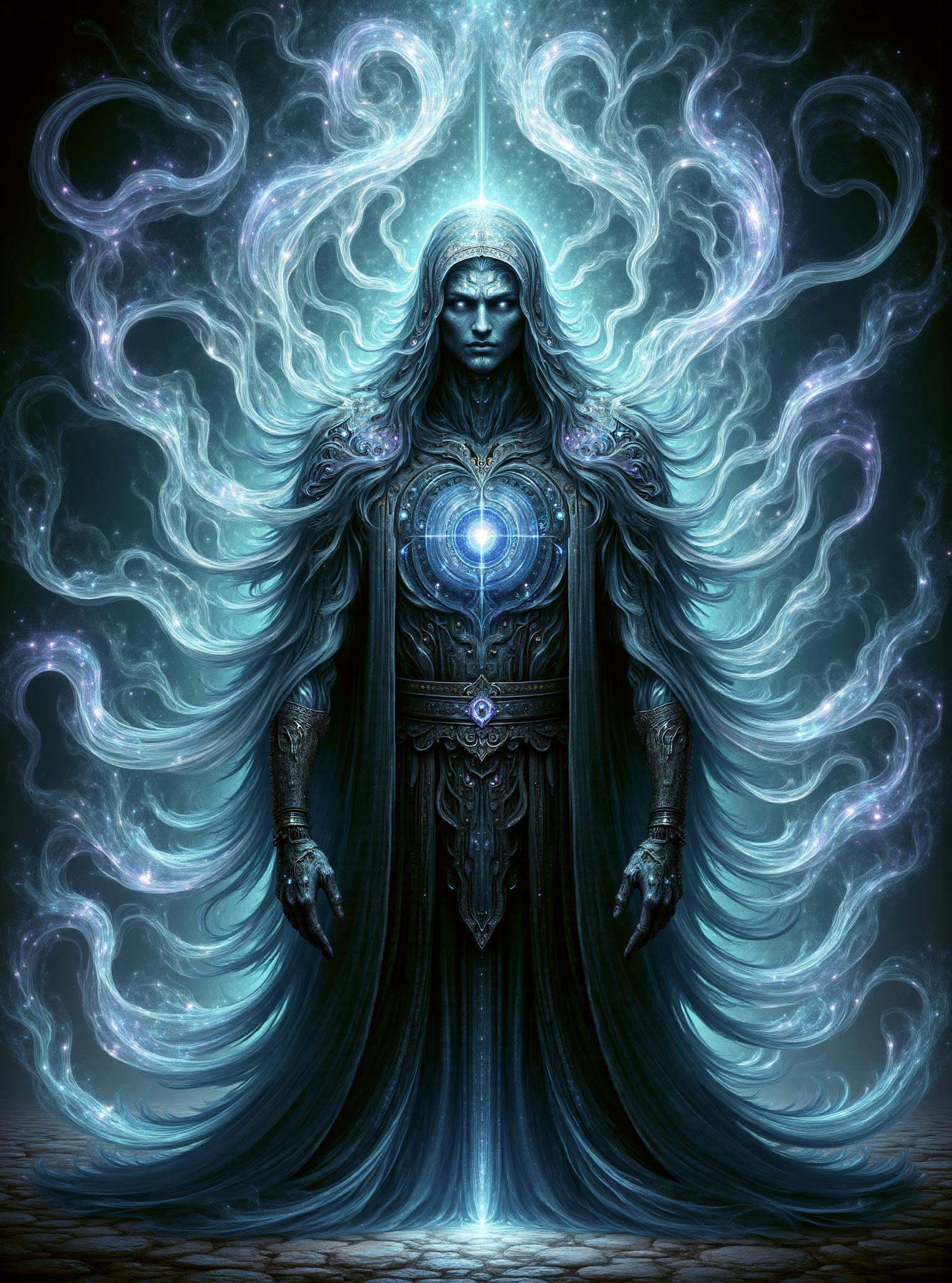 digital illustration,  wraith,  Sorcerer in Mapuche mythology on Tensor.Art