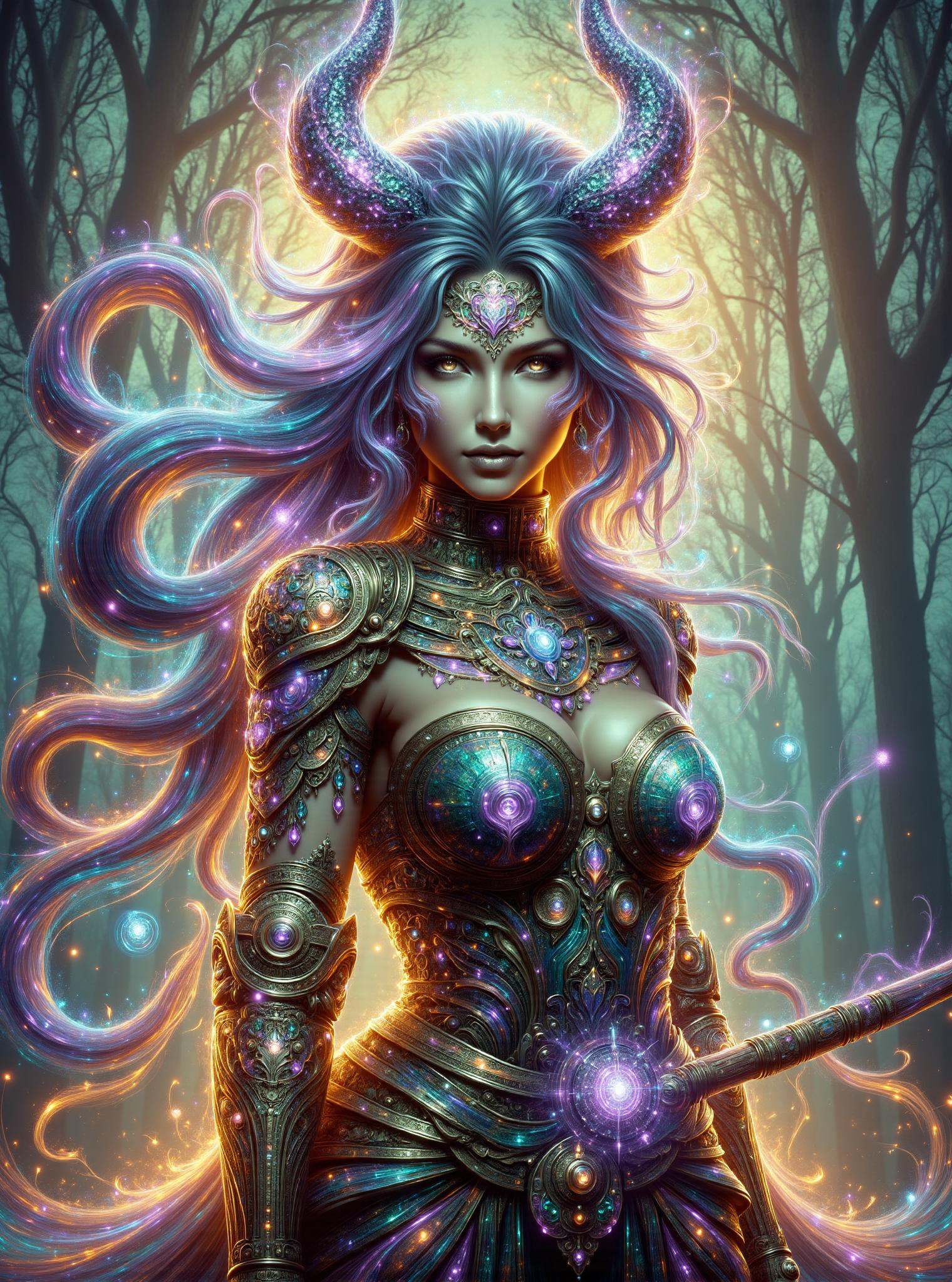 digital illustration,  female tetsucabra,  trickster on Tensor.Art