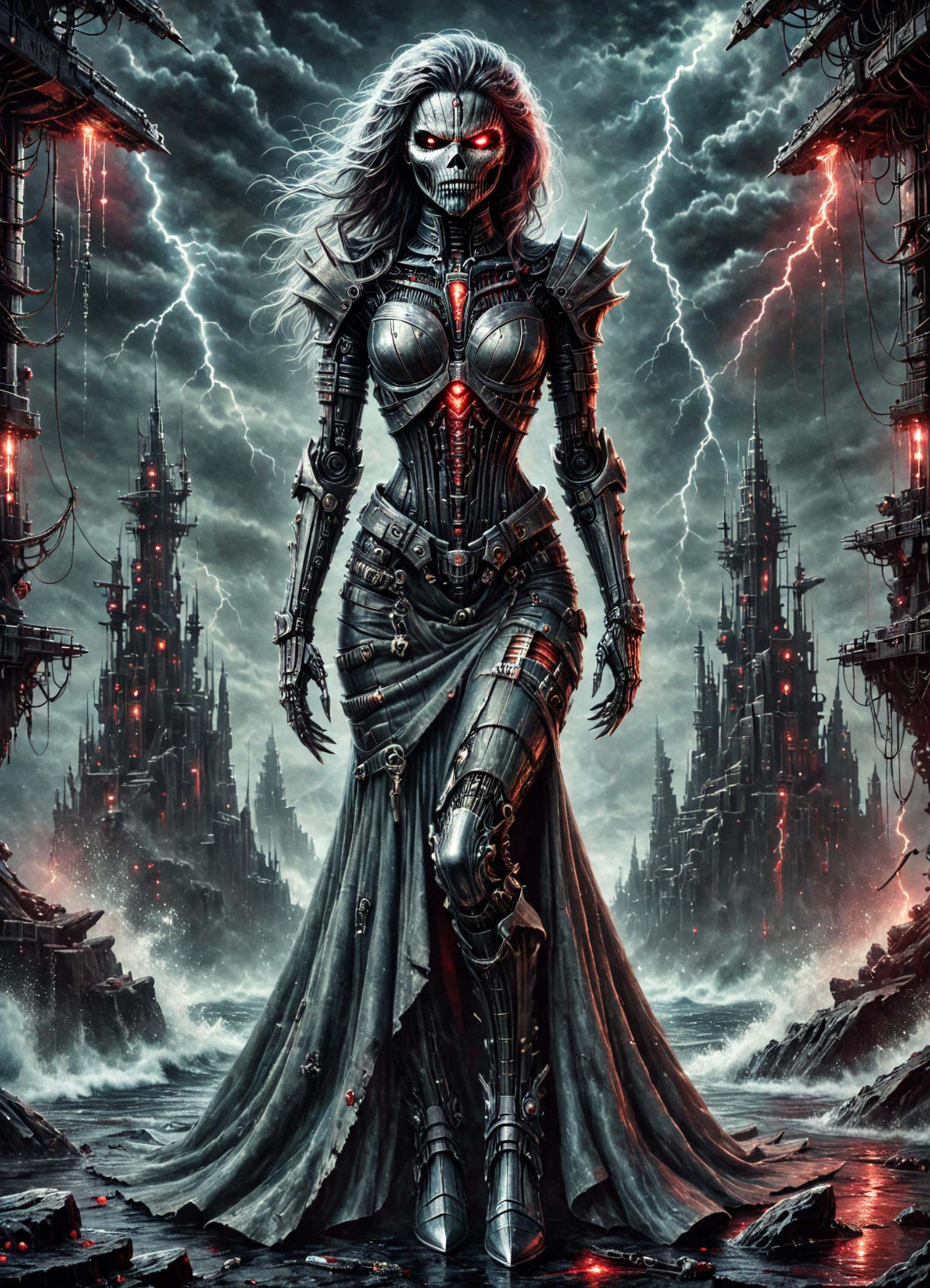 DonMM3t4l4r7XL snug full body clothing,  mock neck,  robotic fabric on Tensor.Art
