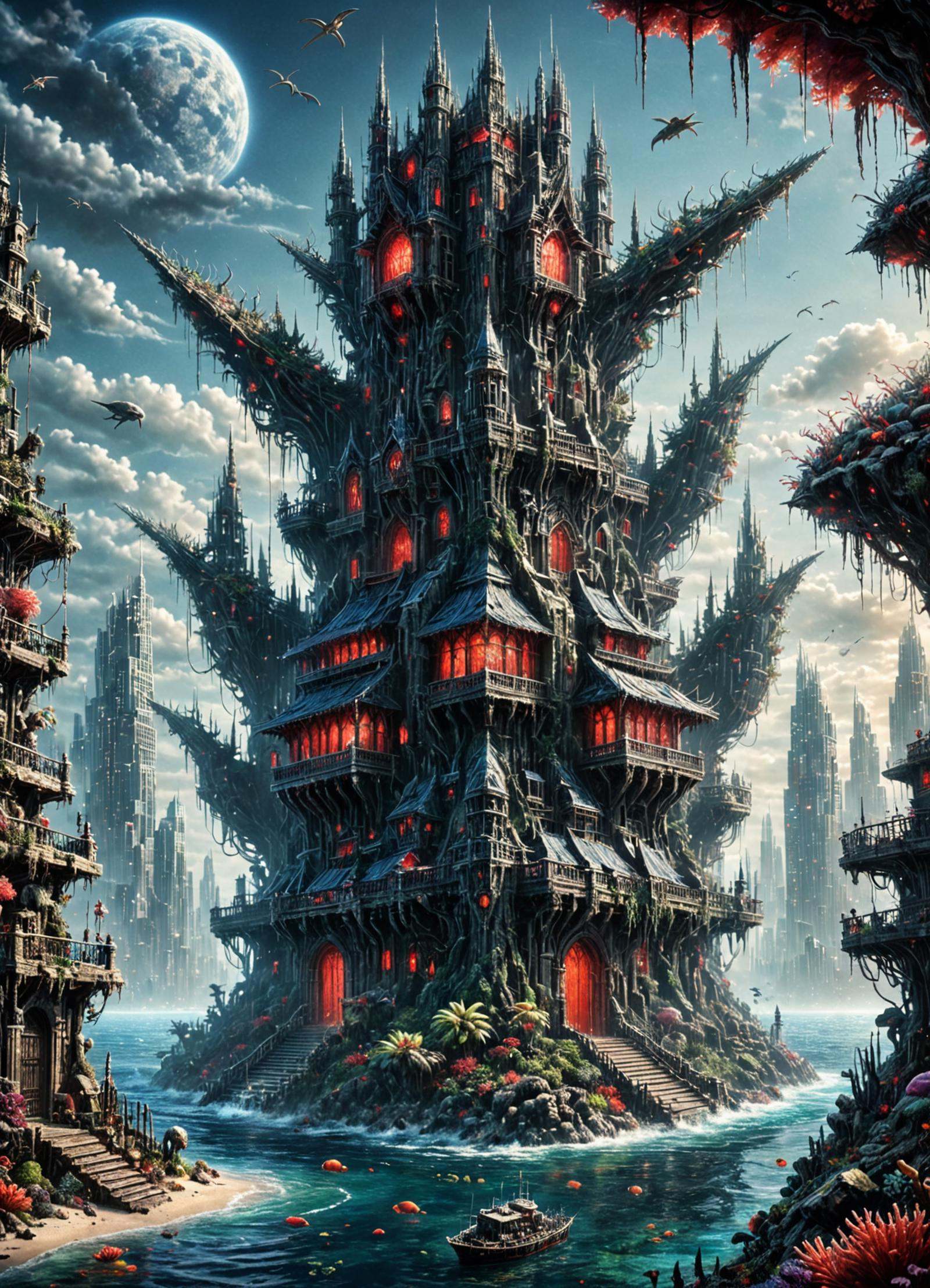 DonMM3t4l4r7XL city residence in coral reef biome on Tensor.Art