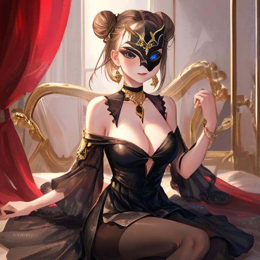 masquerade,  1girl,  breasts on Tensor.Art