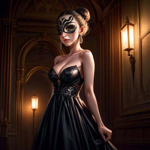 masquerade,  1girl,  breasts on Tensor.Art