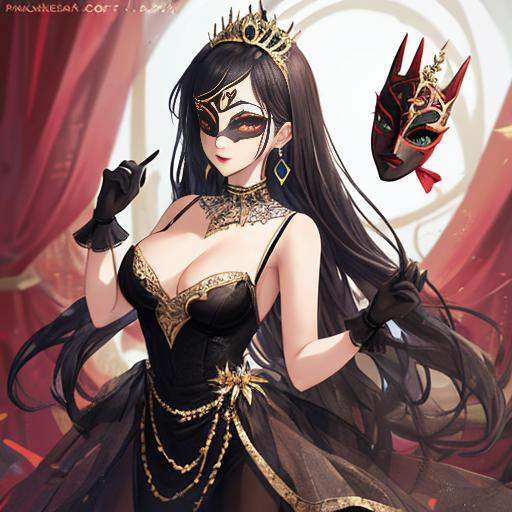 masquerade party mask,  1girl,  breasts on Tensor.Art