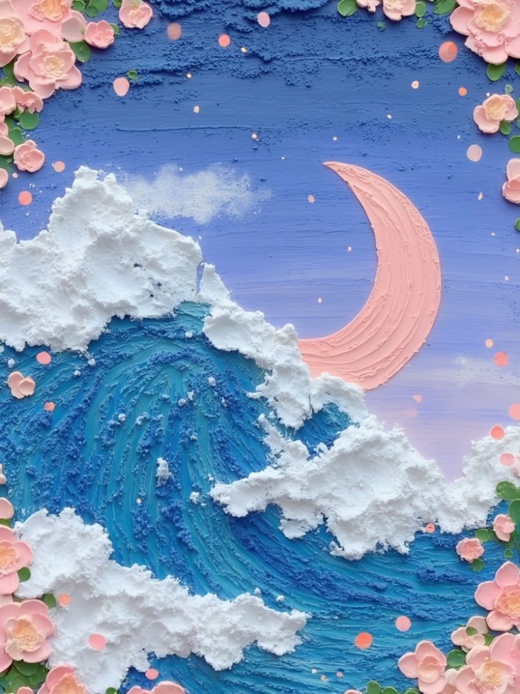 ai肌理丙烯石英砂画|治愈可爱|插画油画|艺术Art(F) by OpenArt on Tensor.Art