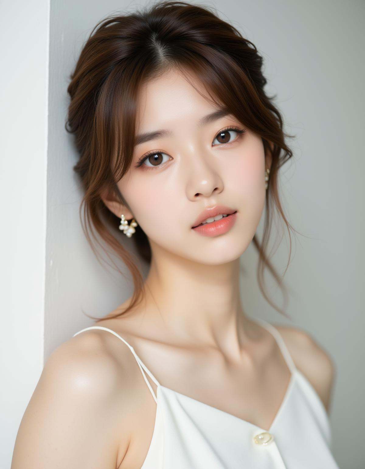 best quality,  masterpiece,  raw photo of asian female in white dress on Tensor.Art