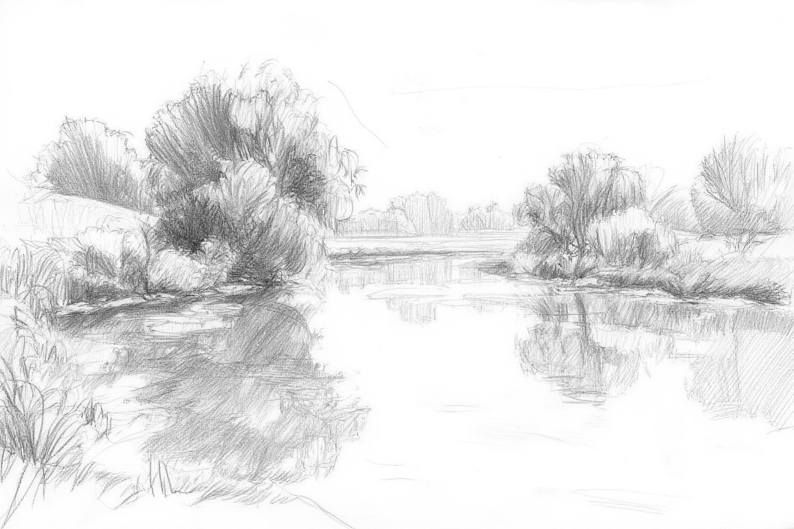 Pencil drawing,  graphite medium,  sketch on Tensor.Art