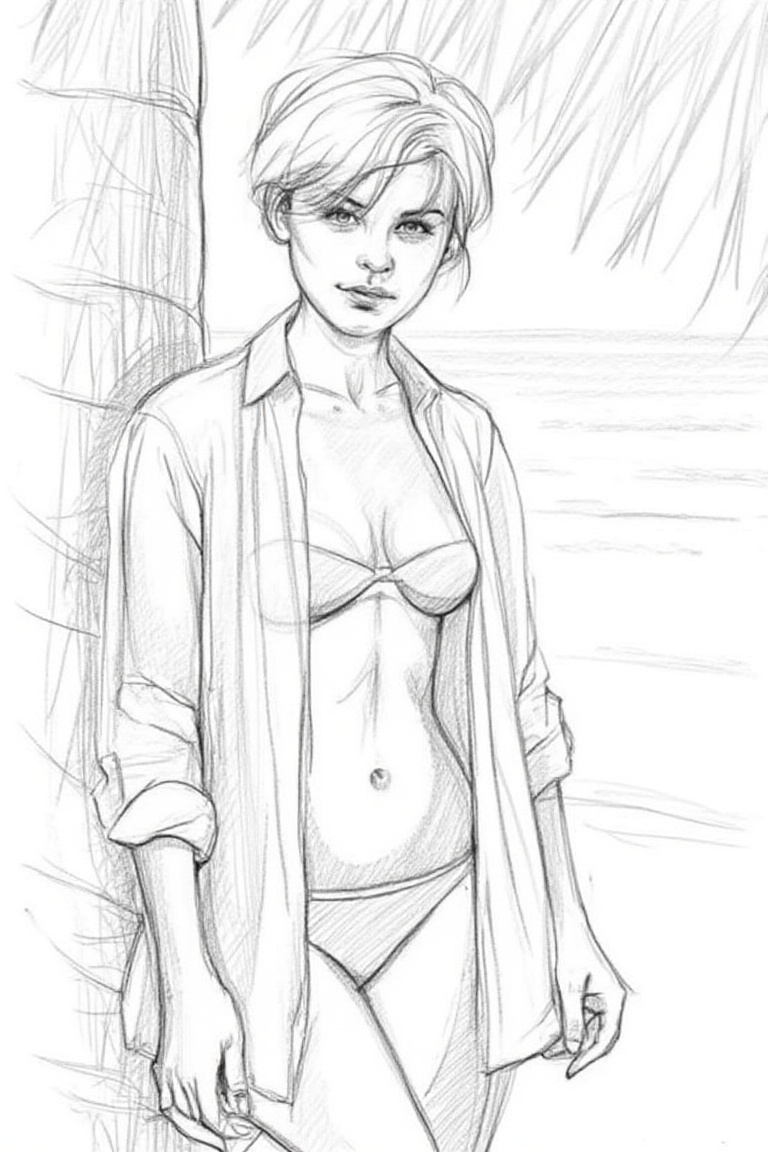 Pencil drawing,  graphite medium,  sketch on Tensor.Art