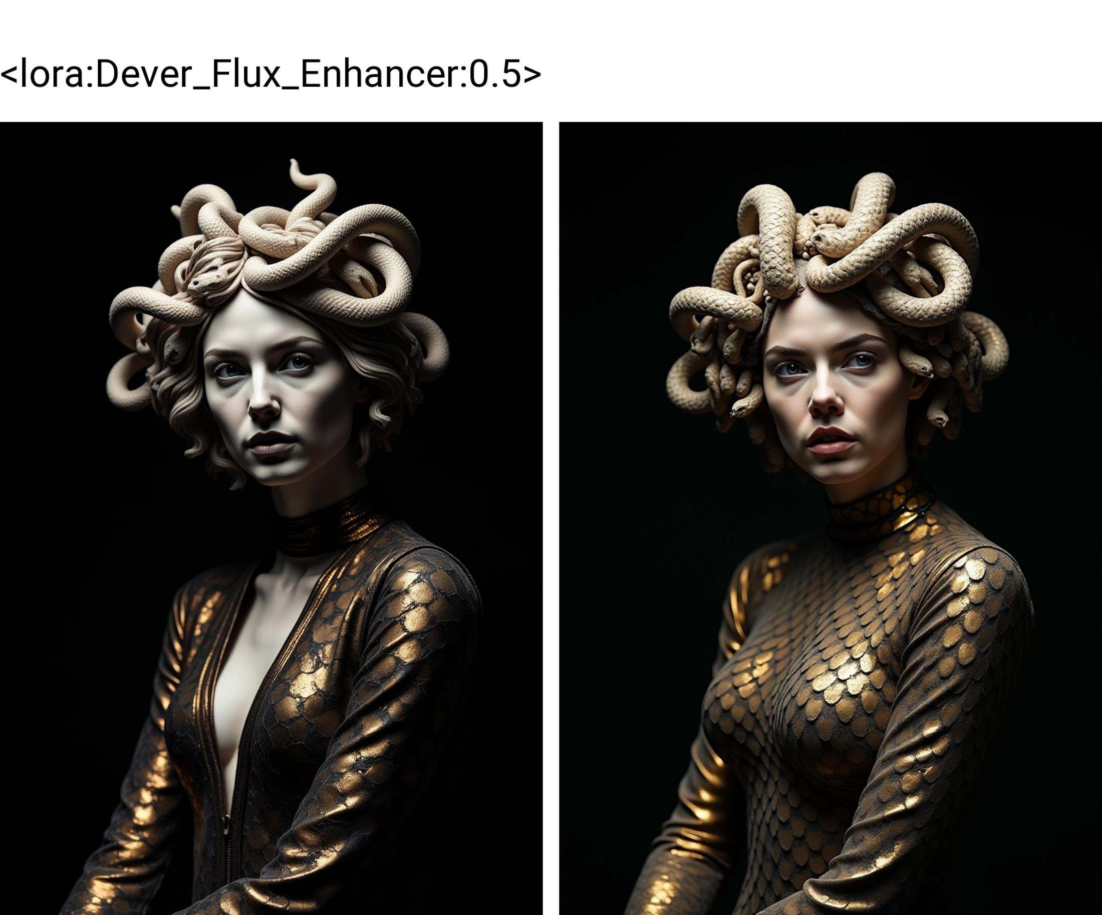 cinematic photo a marble statue of Medusa,  mid shot,  perspective from below on Tensor.Art