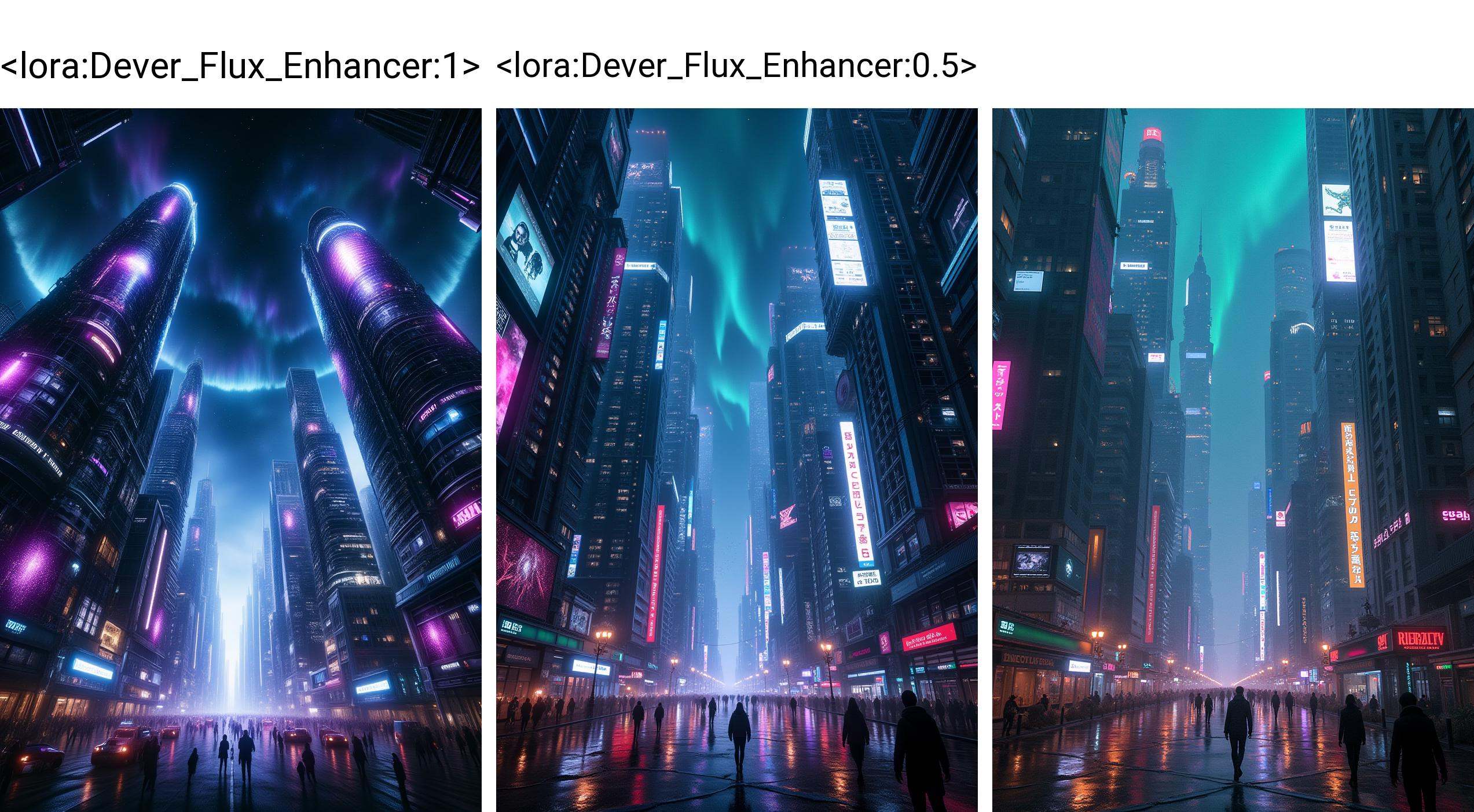 A sprawling cyber cityscape with towering skyscrapers adorned with holographic advertisements. Streets are filled with neo...
