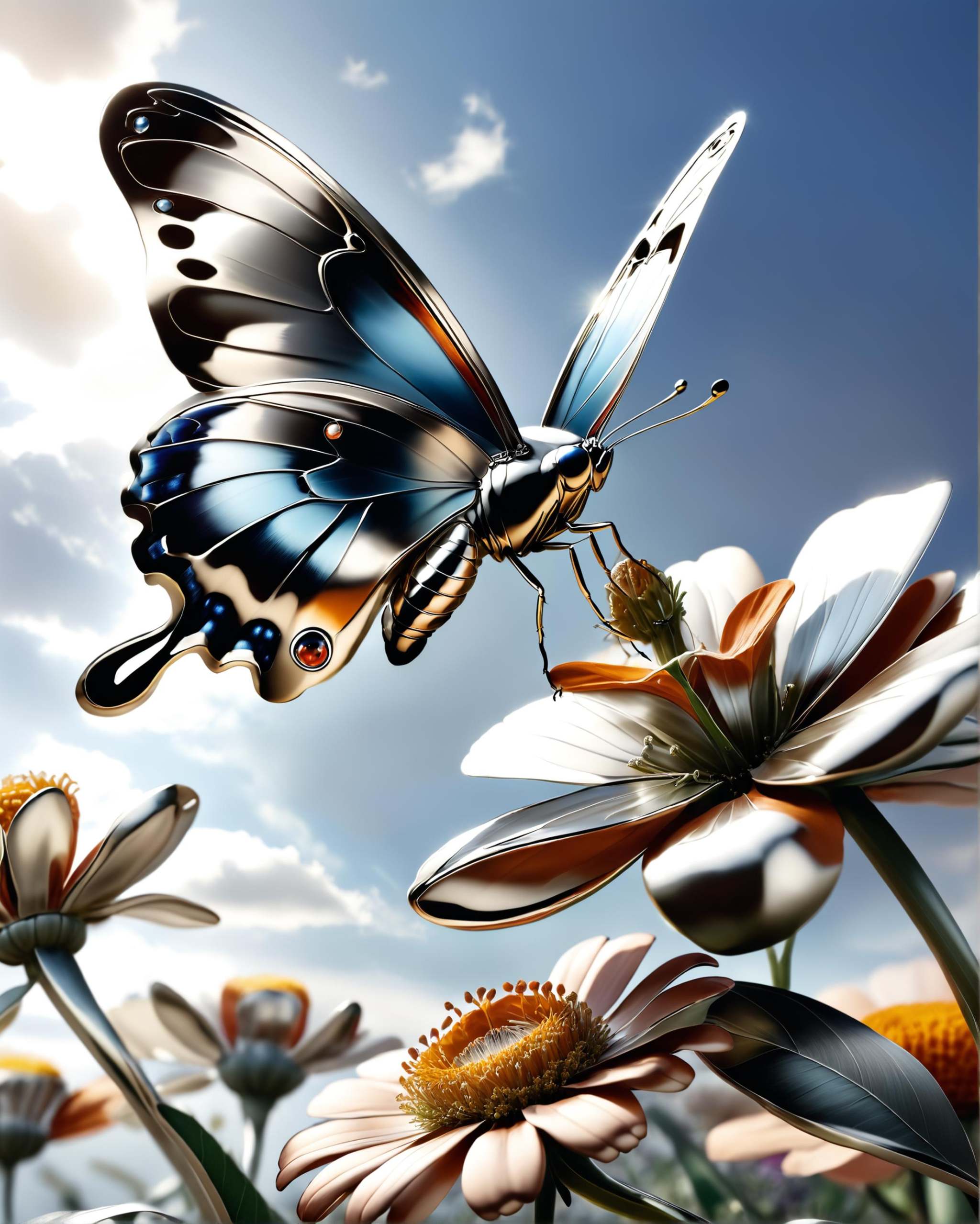 a butterfly lands on a flower dvr-chrm on Tensor.Art