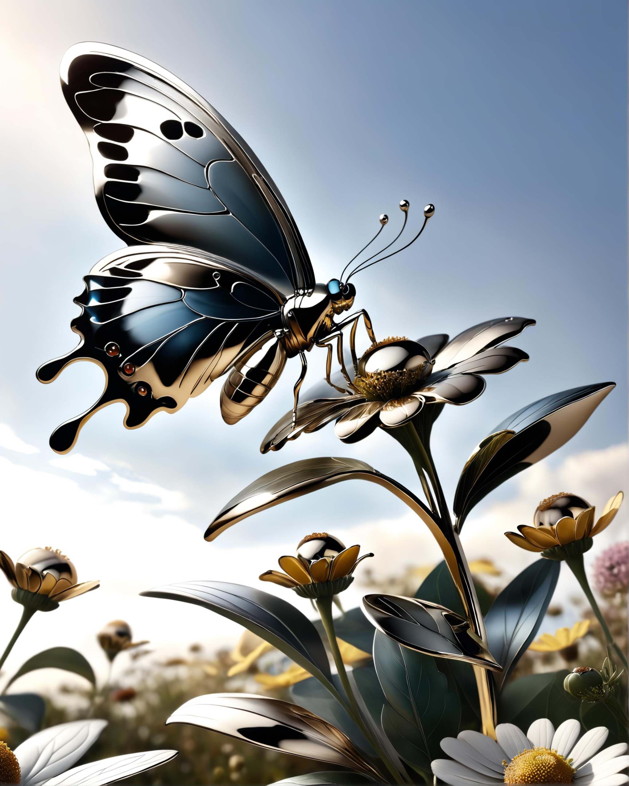 a butterfly lands on a flower dvr-chrm on Tensor.Art