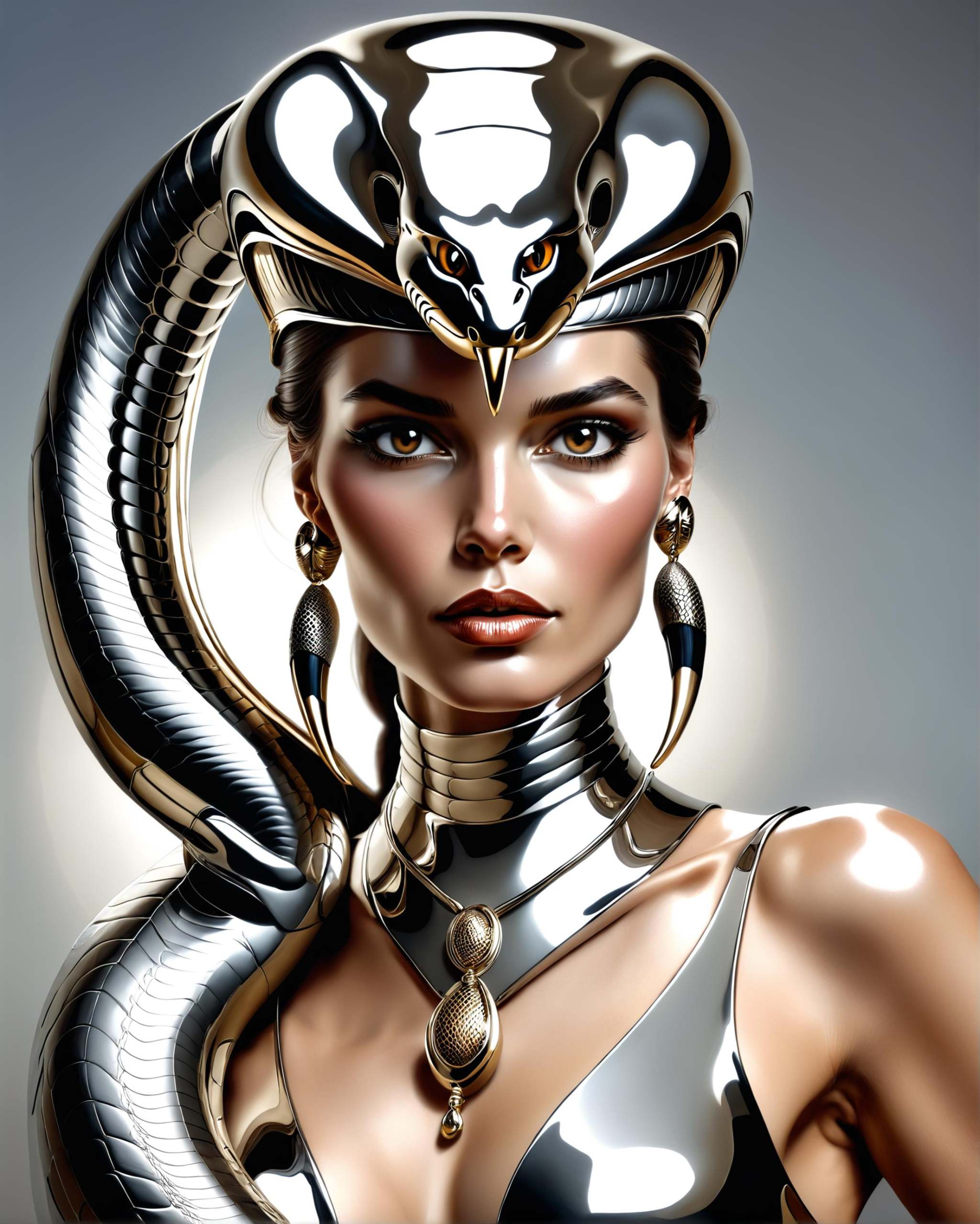 woman portrait inspired by a king cobra dvr-chrm on Tensor.Art