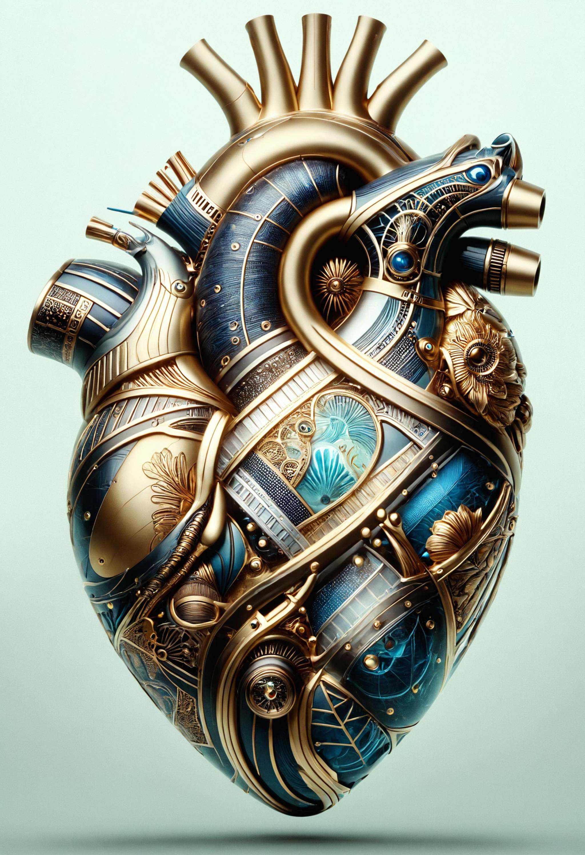 Underwater life in the shape of an anatomical heart dvr-frft on Tensor.Art