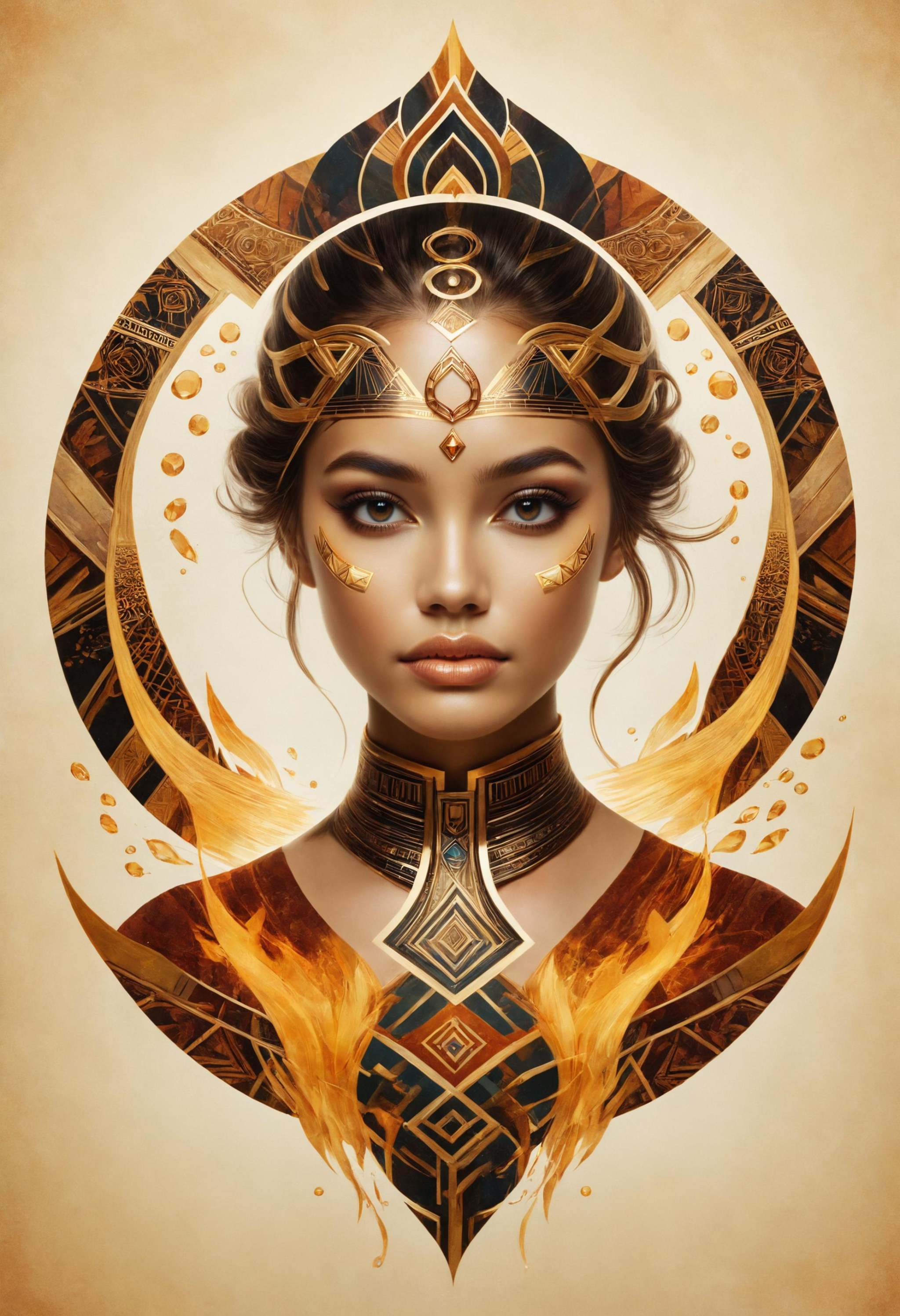 [ floating overlapping hollow polygons pin : a woman portrait inspired by tridents,  mirrored imagery,  water bender on Te...