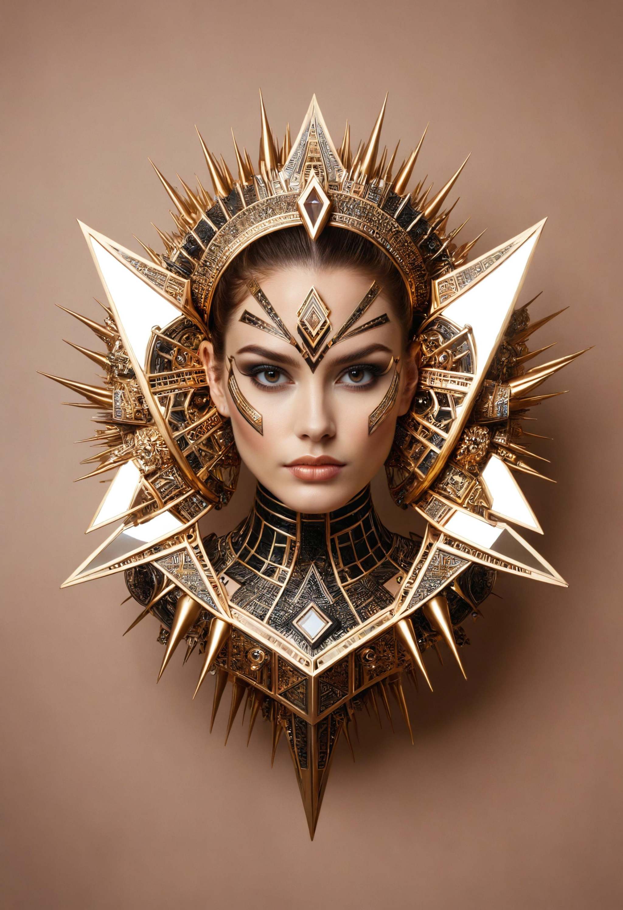 [ floating overlapping hollow polygons pin : a woman portrait inspired by spikes ,  mirrored imagery,  ash bender on Tenso...