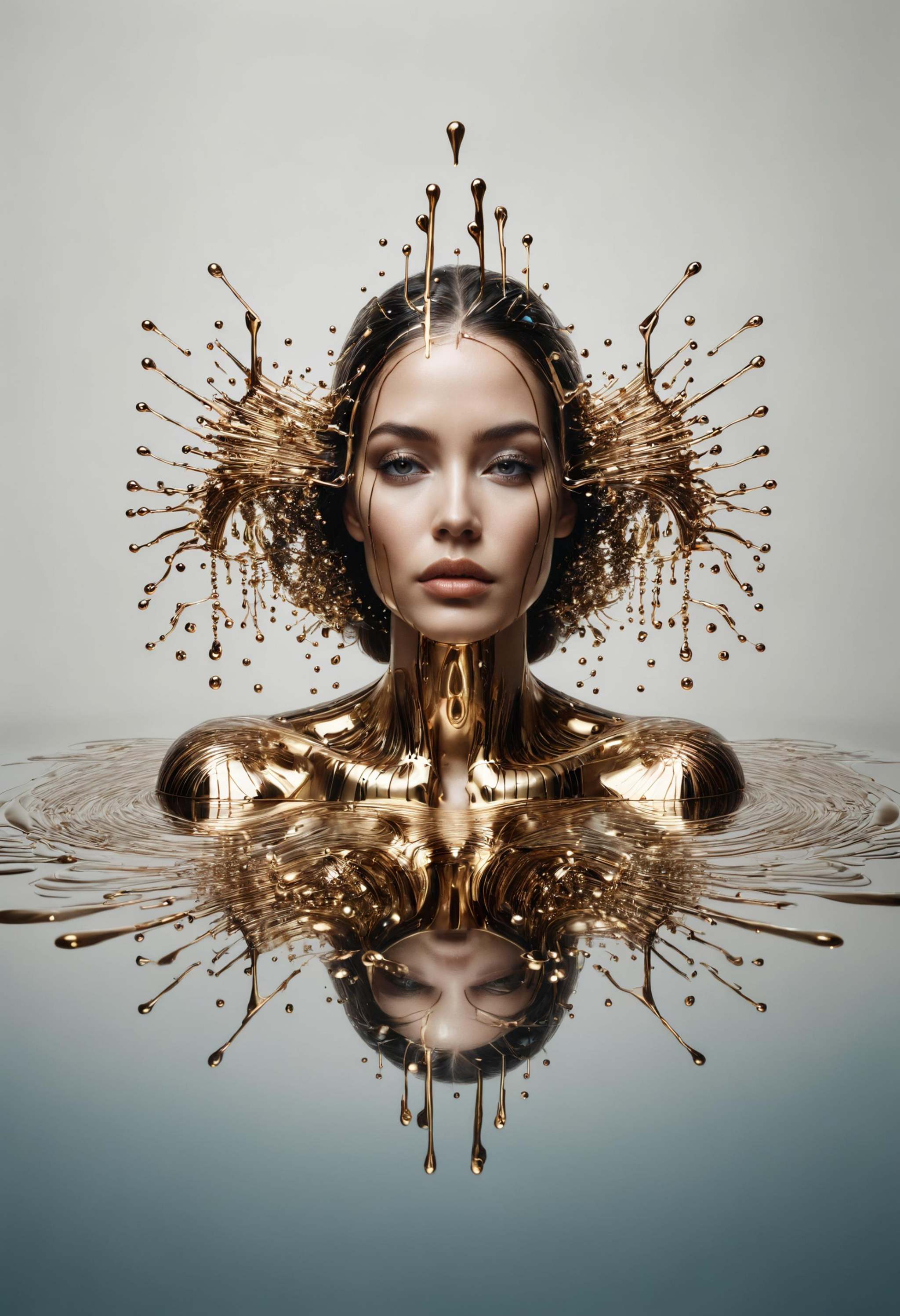 [ floating overlapping hollow ellipses pin : a woman portrait inspired by dripping ,  mirrored imagery,  ash bender on Ten...