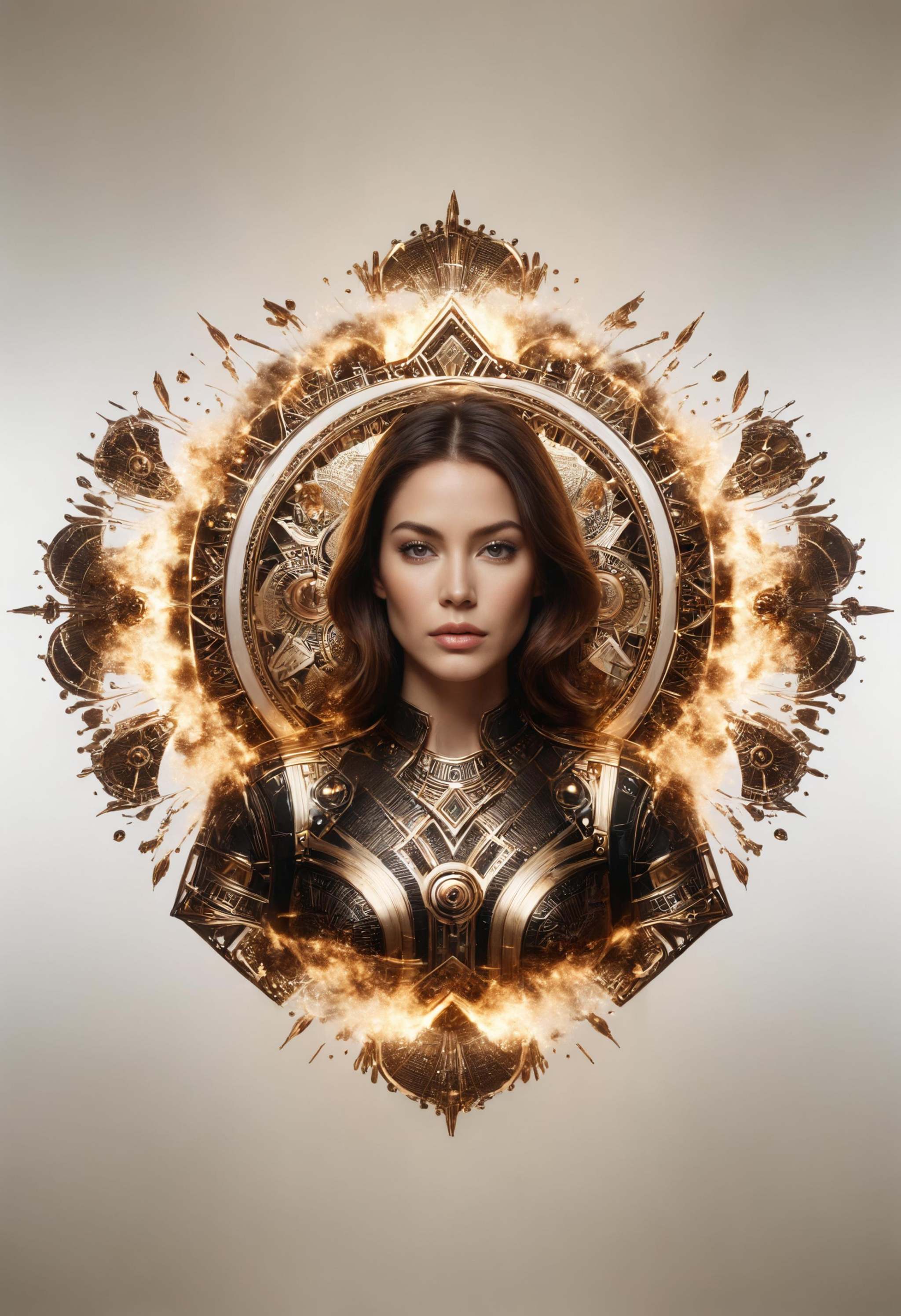 [ floating overlapping hollow polygons pin : a woman portrait inspired by explosions ,  mirrored imagery,  ash bender on T...
