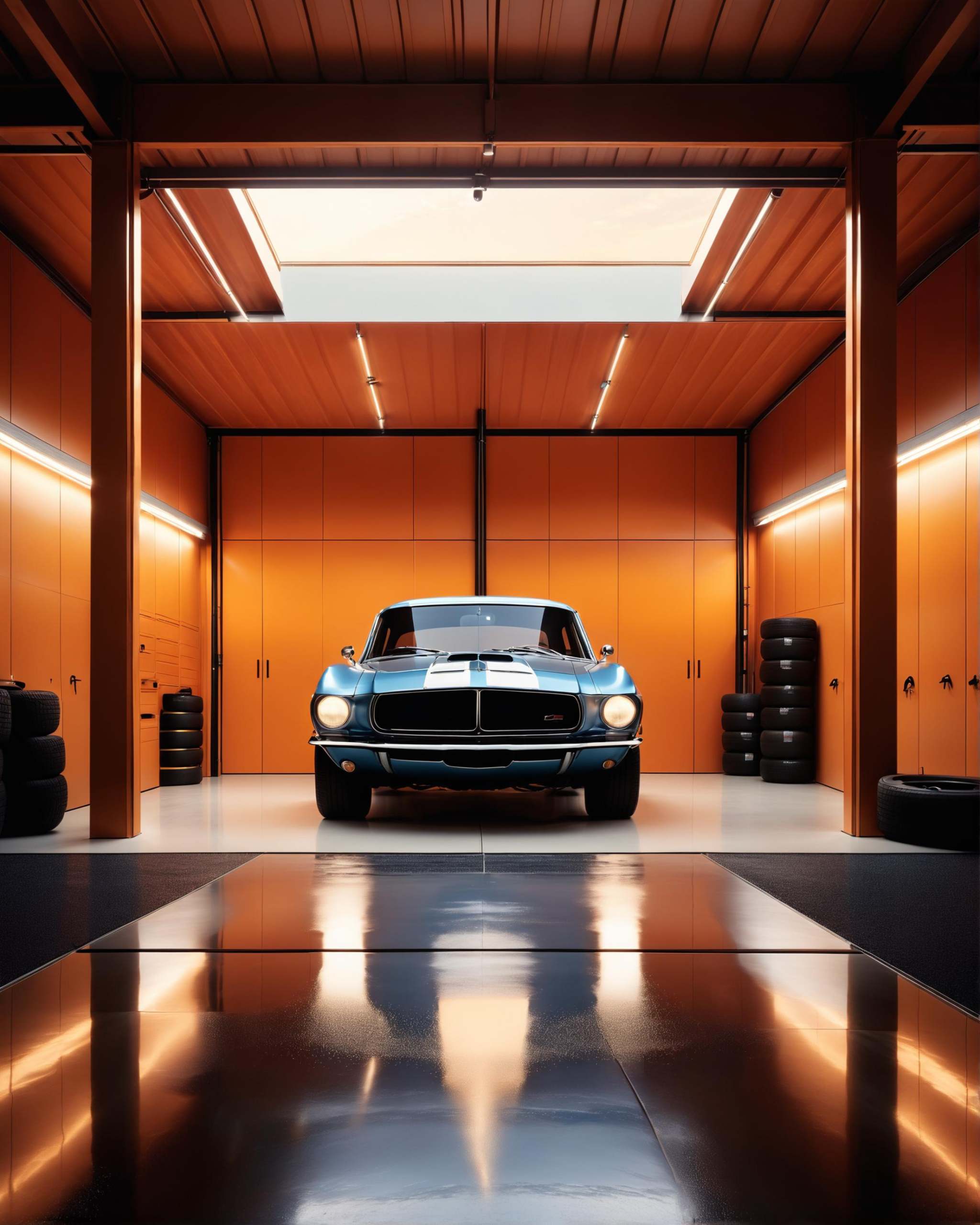 building,  designed by Maya Lin,  architecture of a Garage on Tensor.Art