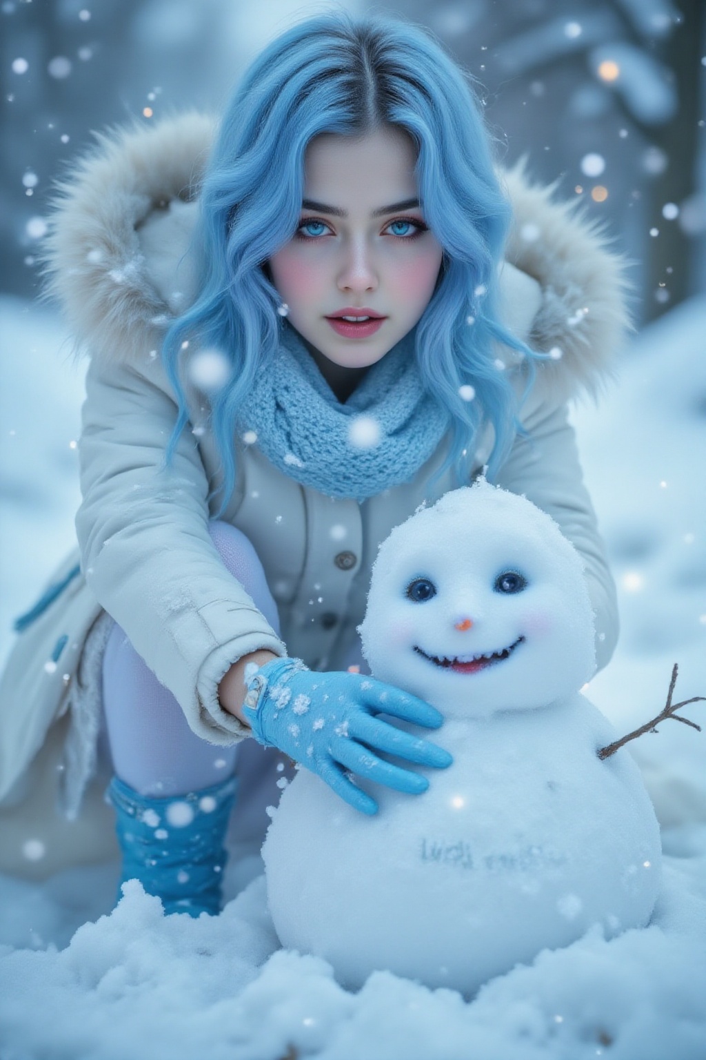 Top quality. Inspiration: Daily theme,  Missing,  Snow. Visuals: Close-up: A girl with neat on Tensor.Art