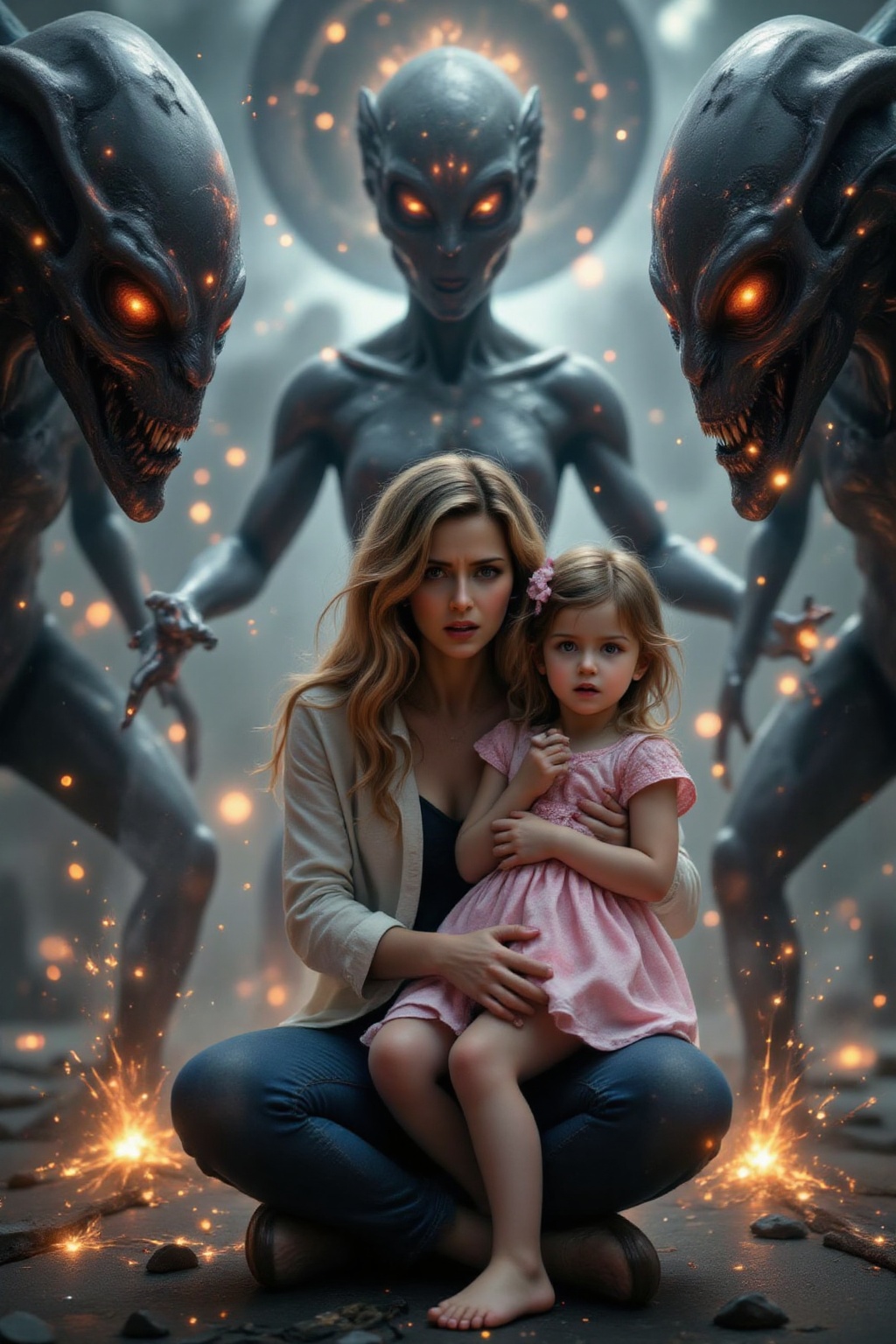 Superior quality,  ranked #1. Inspiration: Apocalypse. This is a scene of humanity being attacked by aliens and on the ver...