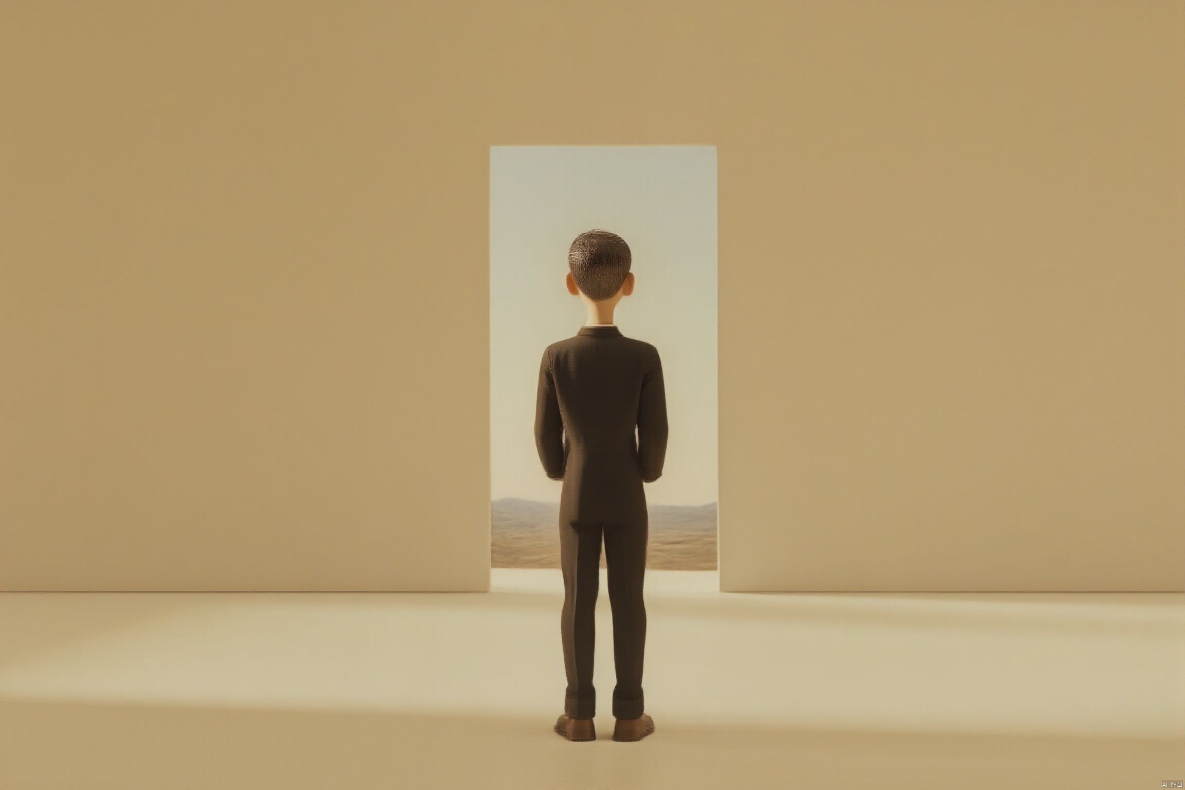 Standing in the middle of an empty room, the vista, the panorama