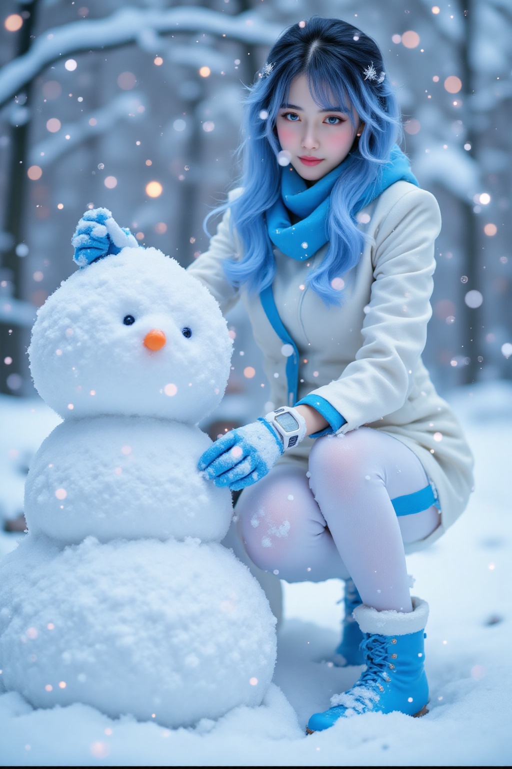 Top quality. Inspiration: Daily theme,  Missing,  Snow. Visuals: Close-up: A girl with neat on Tensor.Art