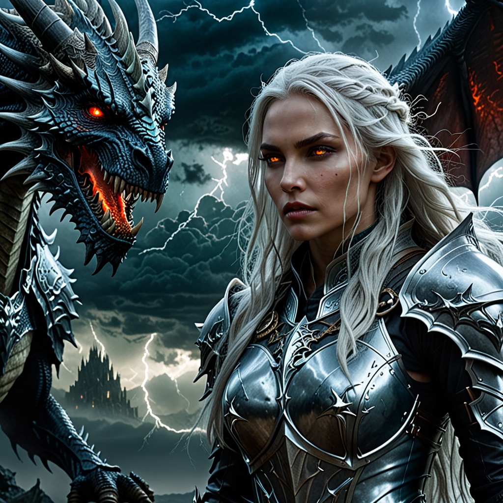 highly detailed and hyper realistic,  hyper realistic and highly detailed,  a cinematic panoramic full shot of a female De...