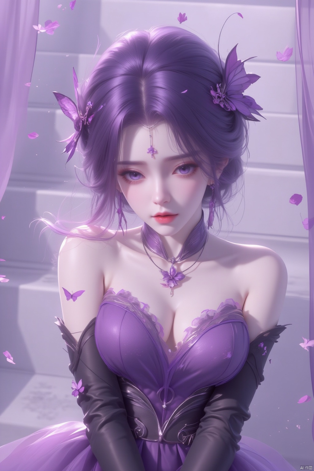 8K image.云曦Flux-起风了,  purple hair,  1girl on Tensor.Art