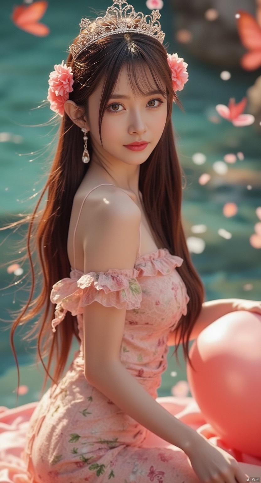 (((masterpiece))), ((the best quality, super fine illustrations, beautiful and delicate water)),Depth of field, fine 8KCG wallpapers, ( delicate light), ((cinematic lighting)),(portrait),Portrait lens,(((Alphonse Mucha))),((Fantasy style)),((shine)),(((Tarot card)))(young girl),(((China_Cheongsam))),(delicate eyelash),((cute anime face)),(extremely delicate and beautiful),(hair_flower),(Gem),(crystal),((colored inner long hair)),(multicolored),(beautiful detailed face ),((( detailed long hair ))),floating long hair,gradient hair,(lace),(ribbon),((crown)),(detailed cloth)((Butterfly)),(detailed Butterfly) ,(multicolored Butterfly),(neon palette),((detailed flowers)) ,((multicolored flowers)),(flowers_Surrounded),(Butterfly_Surrounded)(((Flowers fill the screen))),((Fill the screen)),wangyushan