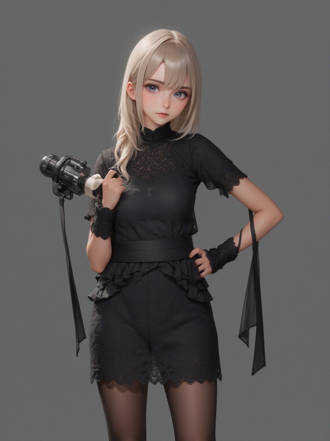 best quality, 8k, 8k UHD, ultra-high resolution, ultra-high definition, highres
,//Character, 
1girl, solo
,//Fashion, 
black dress
,//Background, 
,//Others, ,Expressiveh,
2bEimi