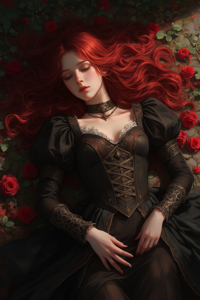 Young woman,  ,  medieval theme on Tensor.Art