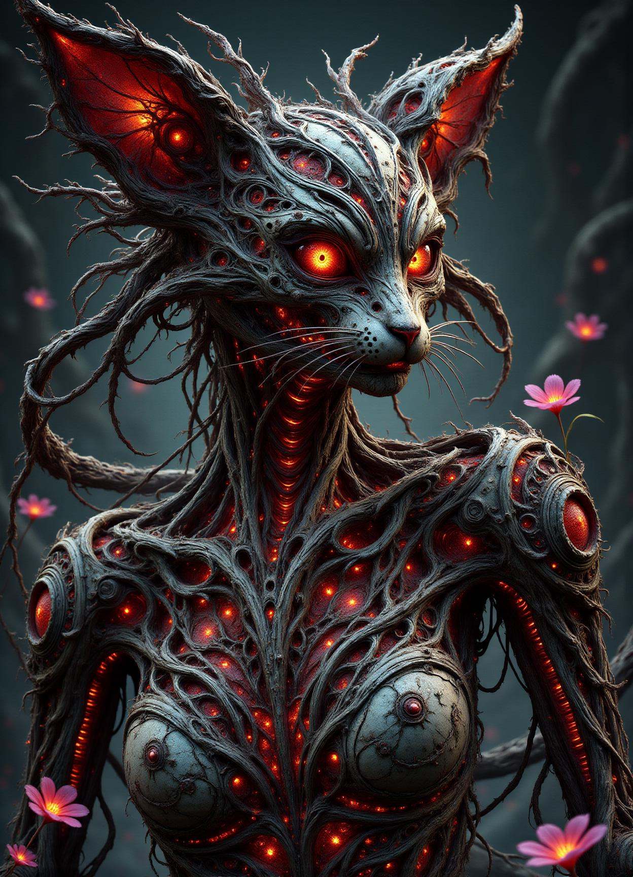 DonMN0Hum4nFX, no human, vines, sfw,  female felynes, , mask